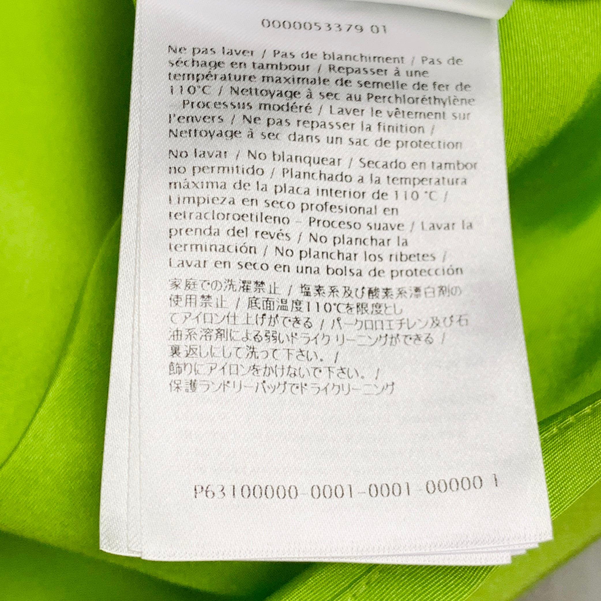 MAISON VALENTINO 2022 Size S Neon Green White Silk One Pocket Oversized Camp Shirt en vente 5