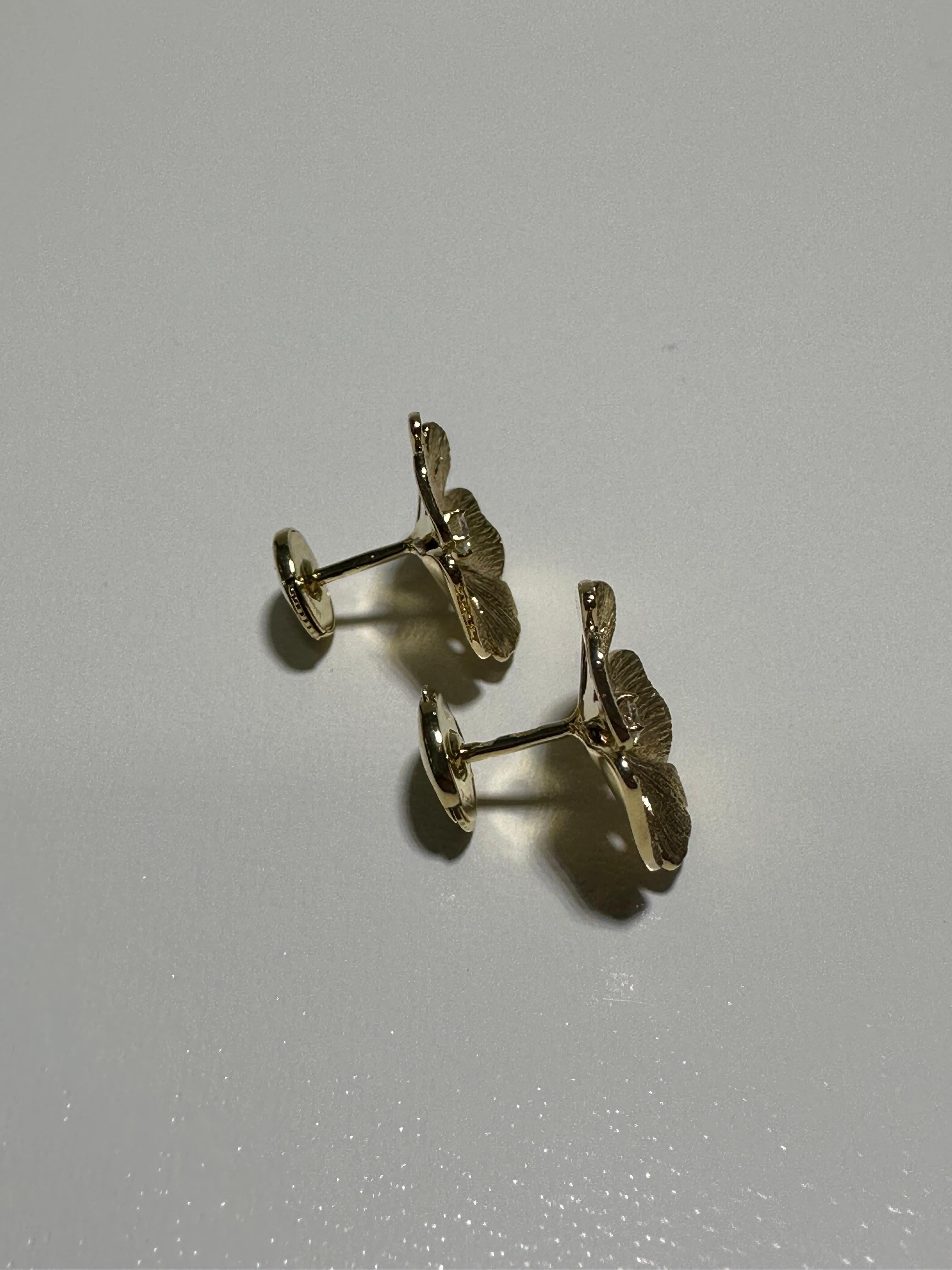 Maison Vever Ginkgo Flowers Earring Small Model For Sale 2