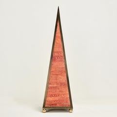 Mid Century Brass and Marble Obelisk by Maitland-Smith