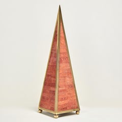 Mid Century Brass and Marble Obelisk by Maitland-Smith