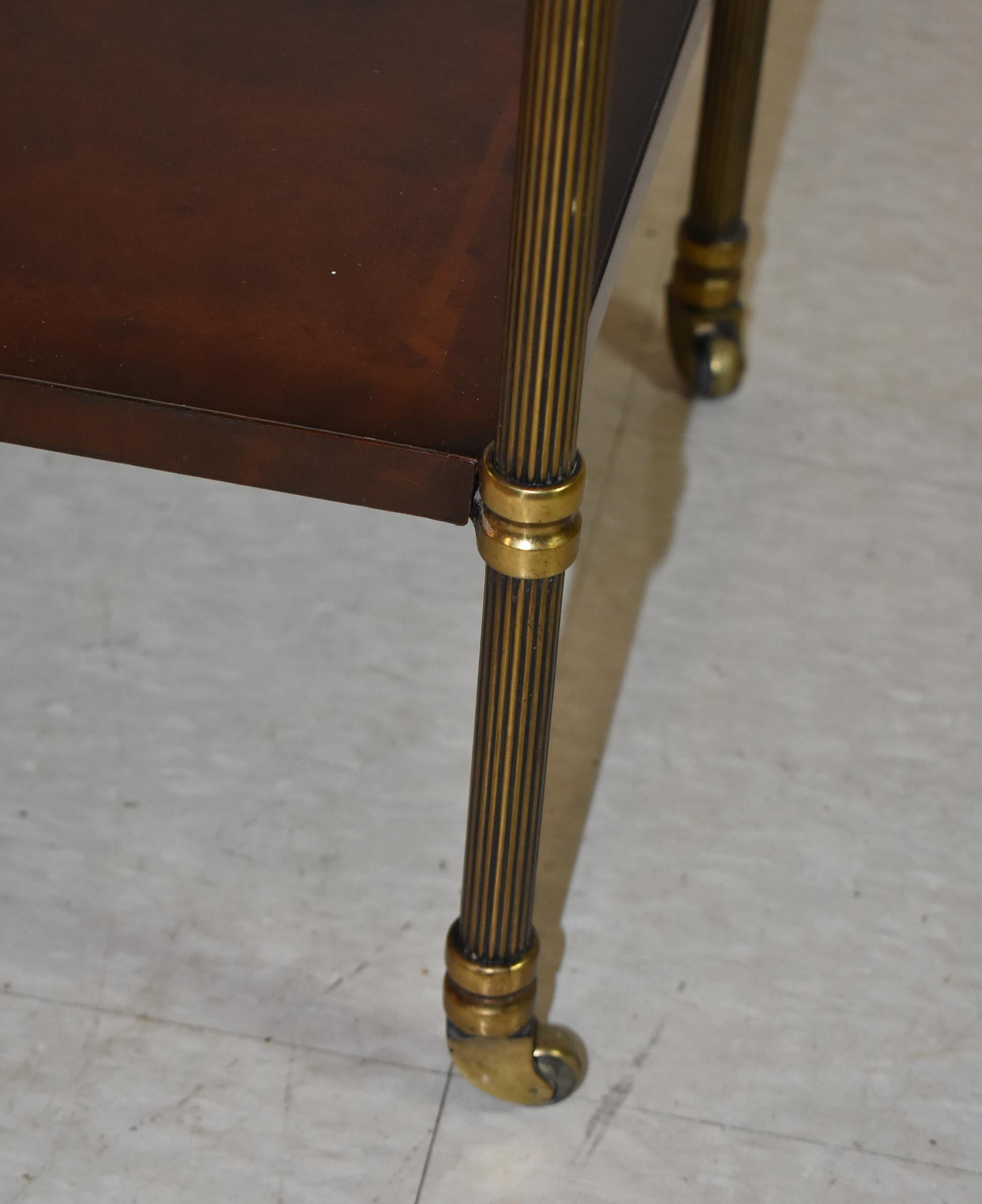 20th Century Maitland Smith 3-Tier Server Cart Shelf For Sale