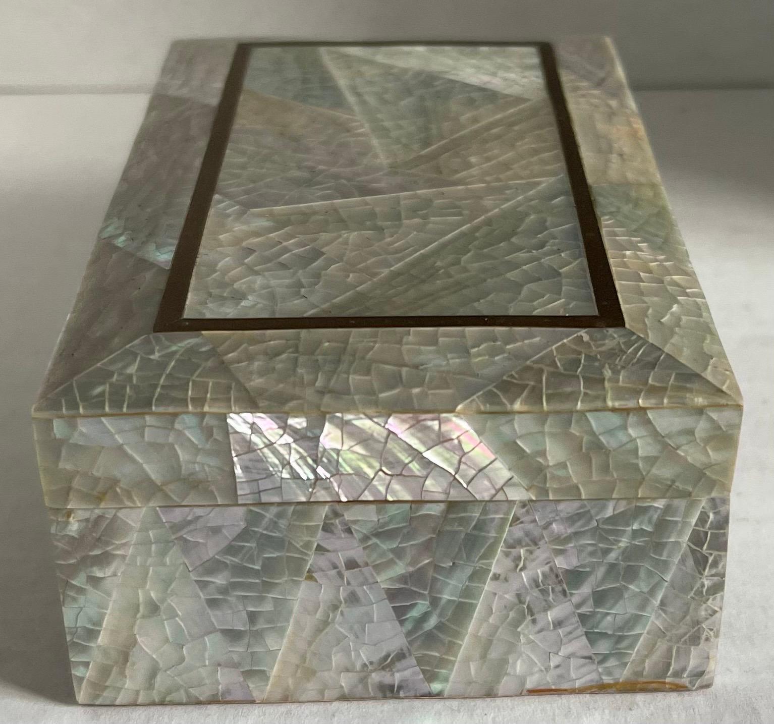 American Maitland Smith Abalone Shell Box For Sale