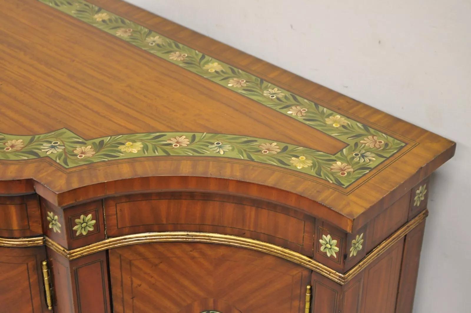 Maitland Smith Armario Buffet Credenza Pequeño Decorado con Pintura Estilo Adams en venta 4