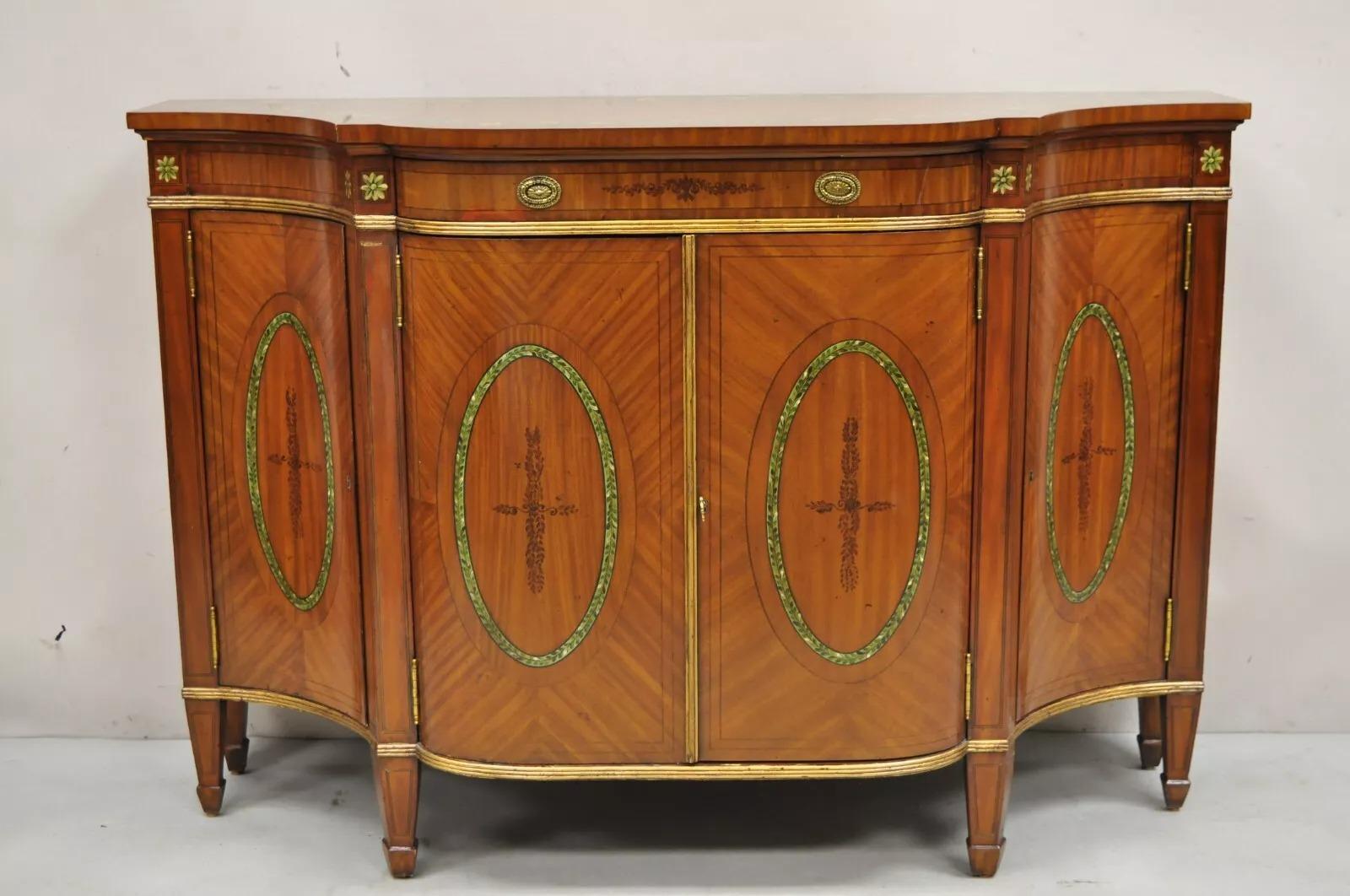 Maitland Smith Armario Buffet Credenza Pequeño Decorado con Pintura Estilo Adams en venta 5