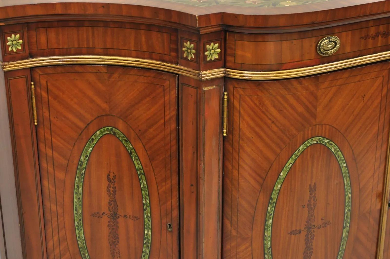 Maitland Smith Armario Buffet Credenza Pequeño Decorado con Pintura Estilo Adams siglo XX en venta