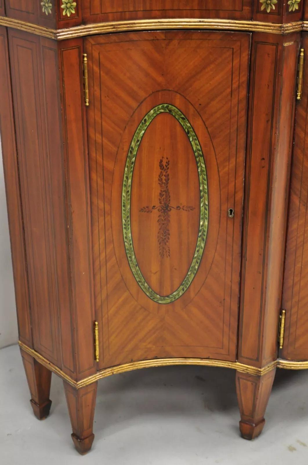 Maitland Smith Armario Buffet Credenza Pequeño Decorado con Pintura Estilo Adams Caoba en venta