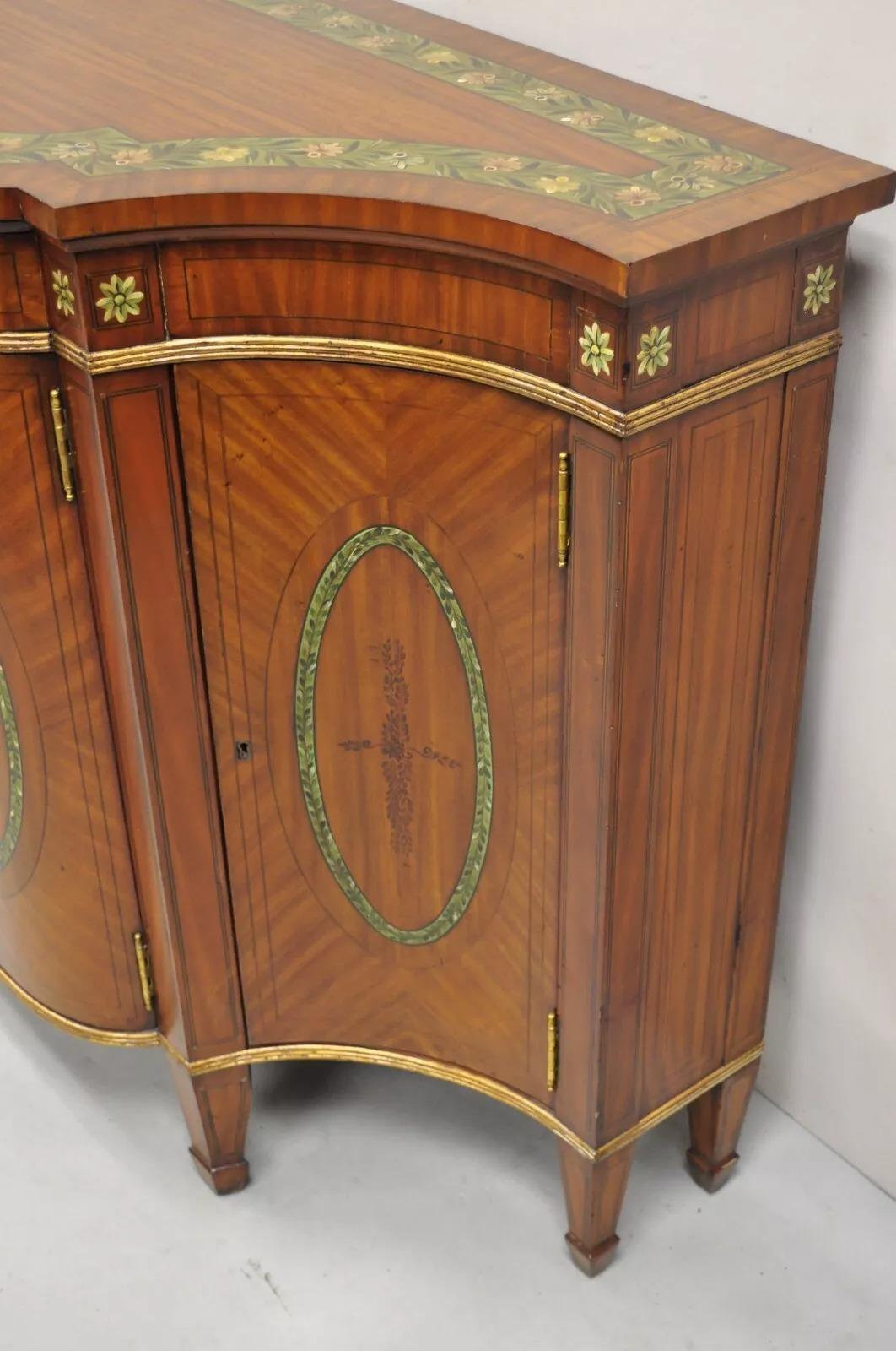 Maitland Smith Armario Buffet Credenza Pequeño Decorado con Pintura Estilo Adams en venta 1