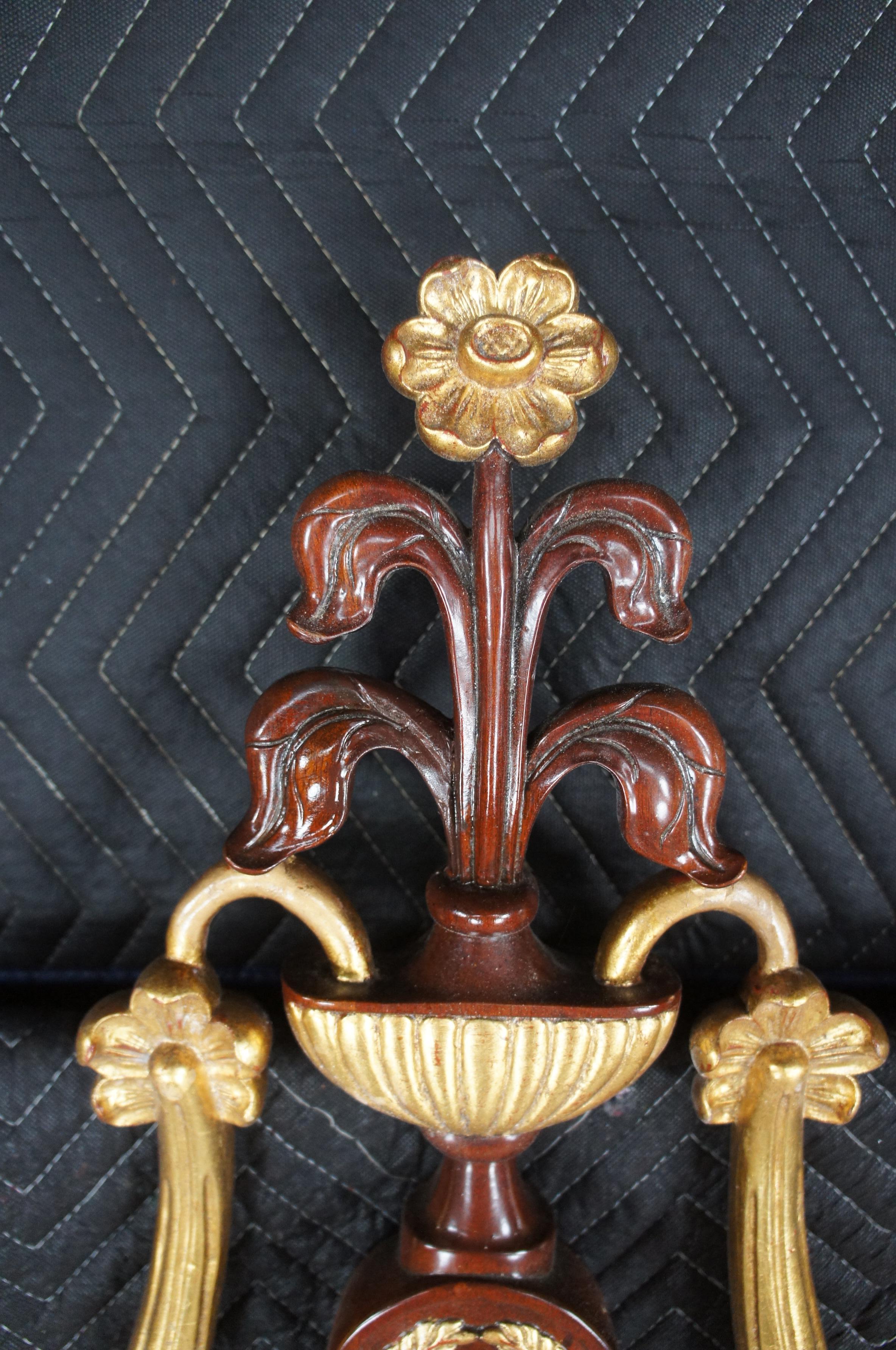 Maitland Smith Adams Style Parcel Gilt Neoclassical Carved Mahogany Mirror 58
