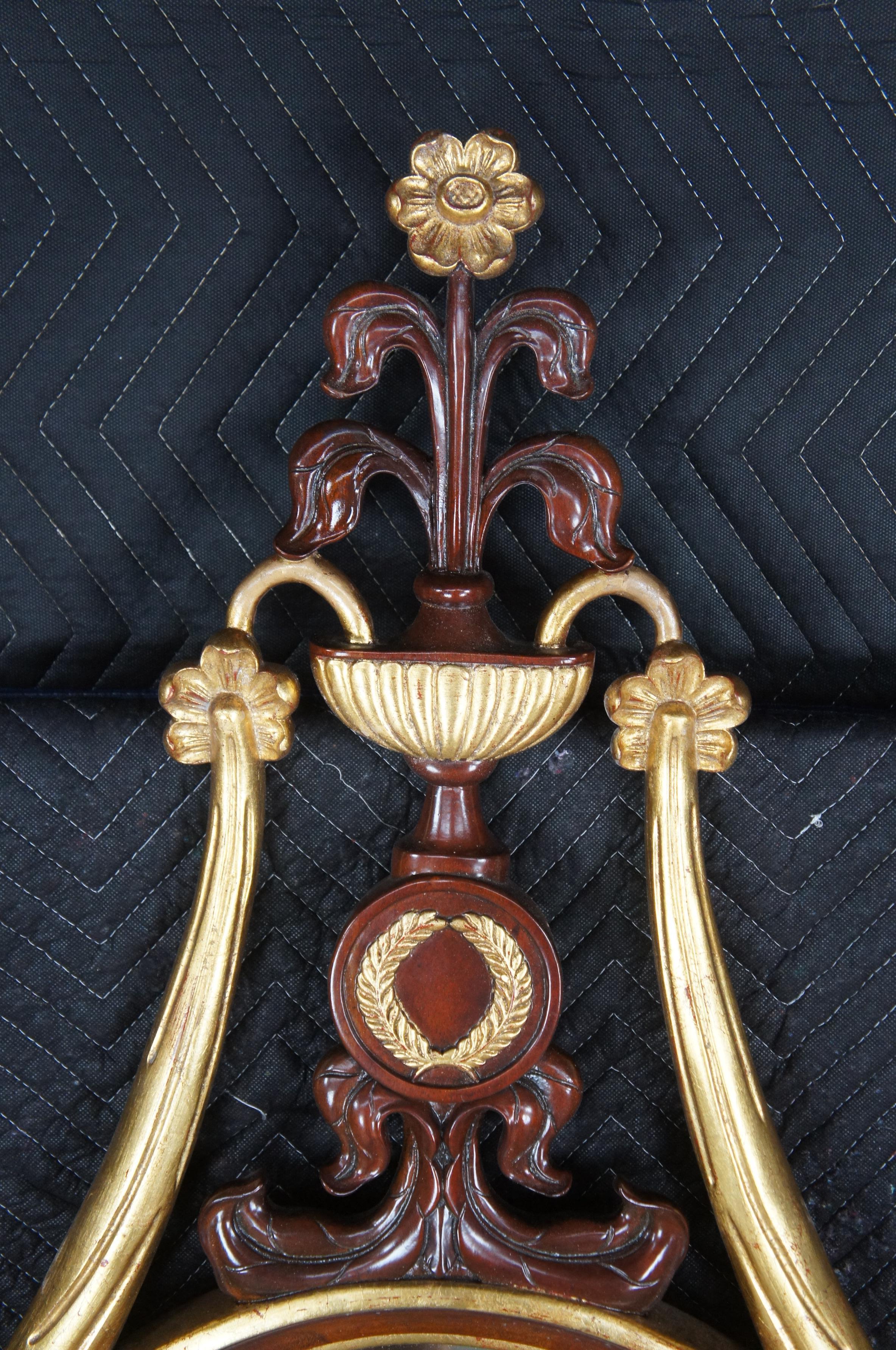 Maitland Smith Adams Style Parcel Gilt Neoclassical Carved Mahogany Mirror 58