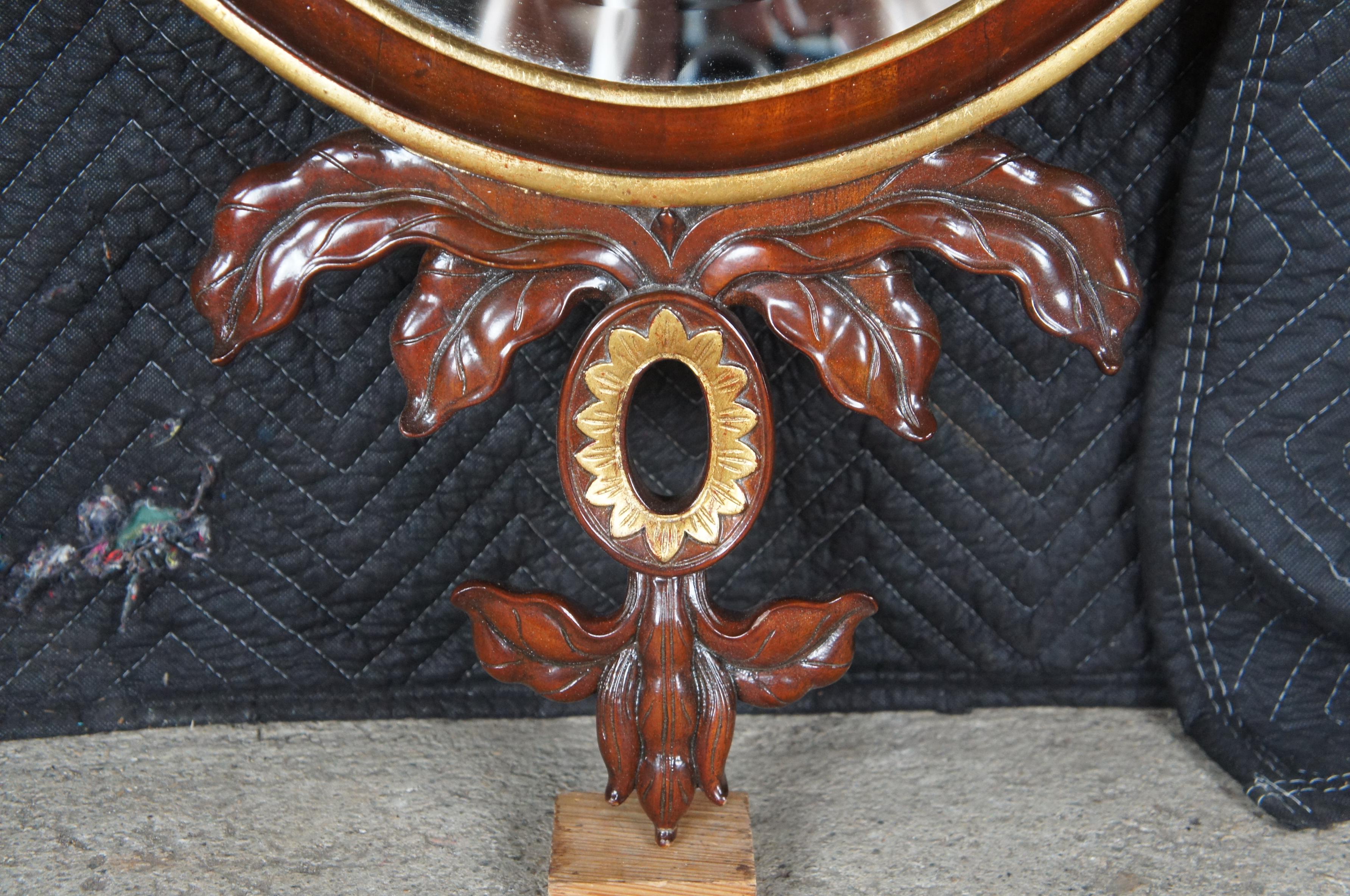 20ième siècle Maitland Smith Adams Style Parcel Gilt Neoclassical Carved Mahogany Mirror 58