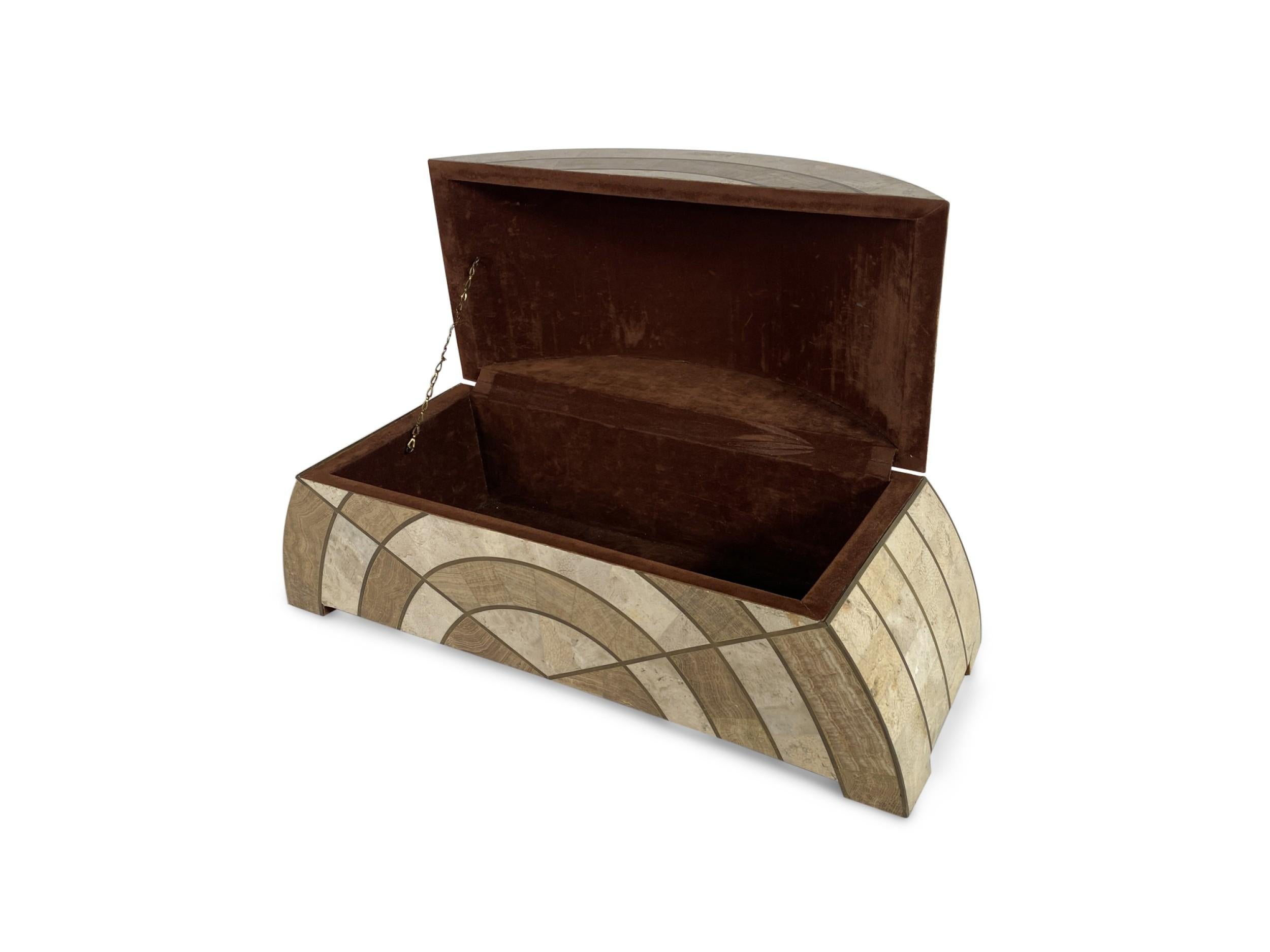 Maitland Smith Caja de hueso semicircular americana de mediados de siglo Moderno de mediados de siglo en venta