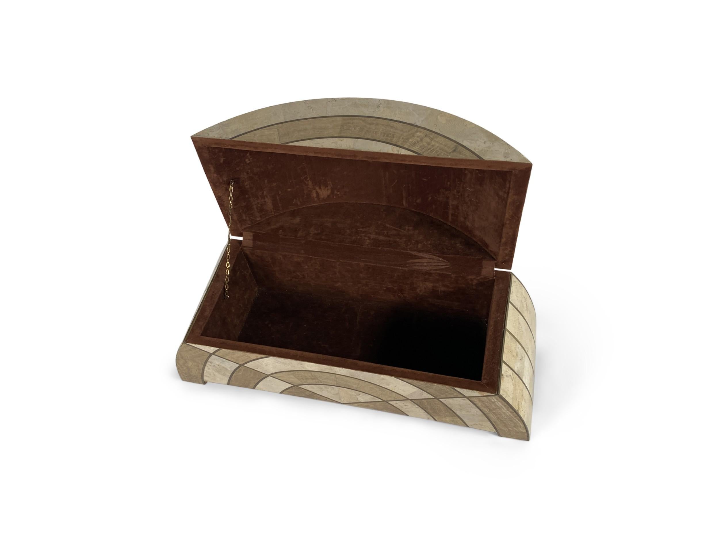 Maitland Smith Caja de hueso semicircular americana de mediados de siglo Estadounidense en venta