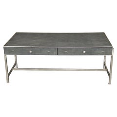Maitland Smith Art Deco Style Metal Faux Shagreen Coffee Table