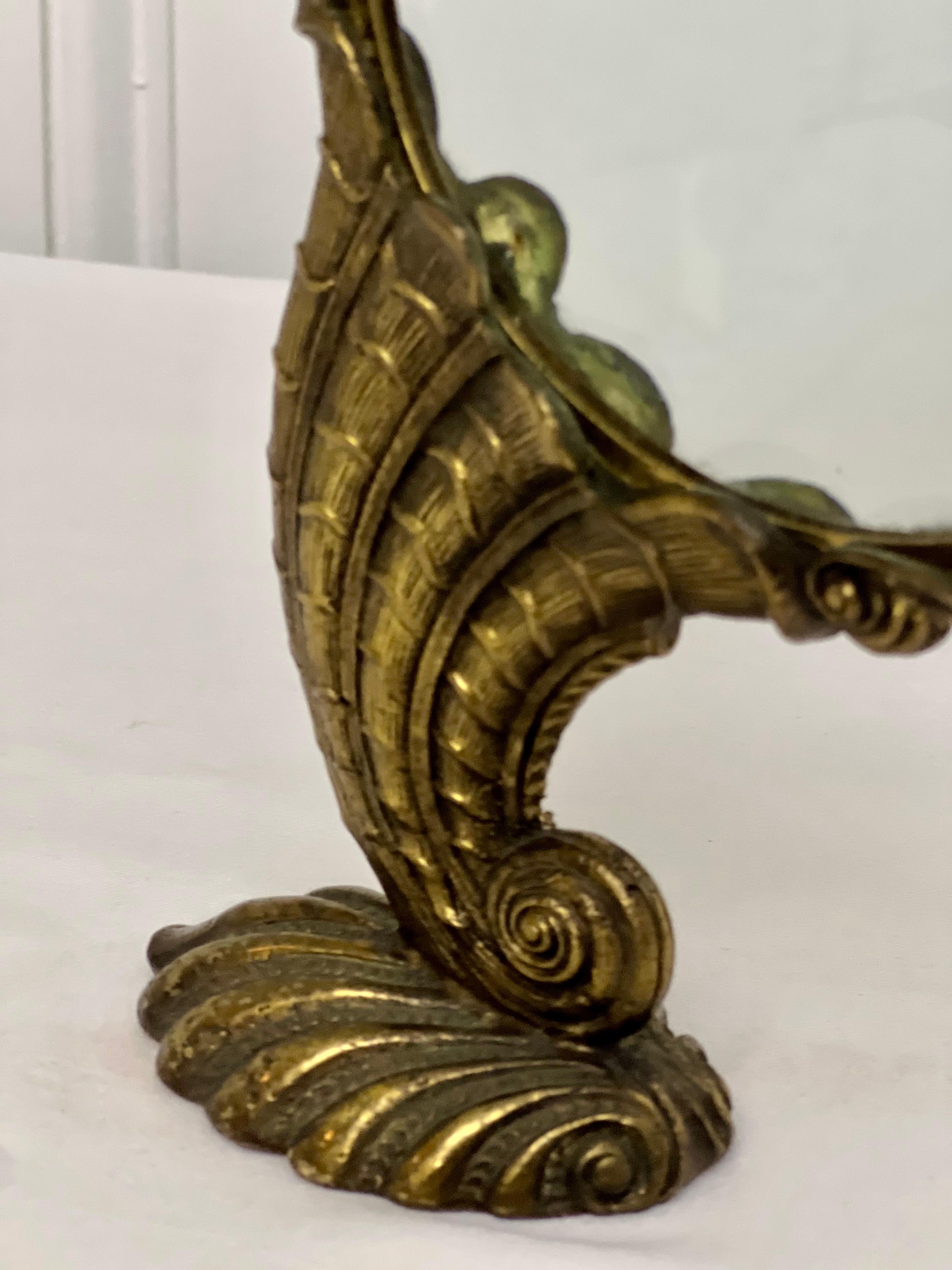 Maitland Smith Art Nouveau Style Large Standing Brass Nautilus Magnifying Glass im Angebot 1