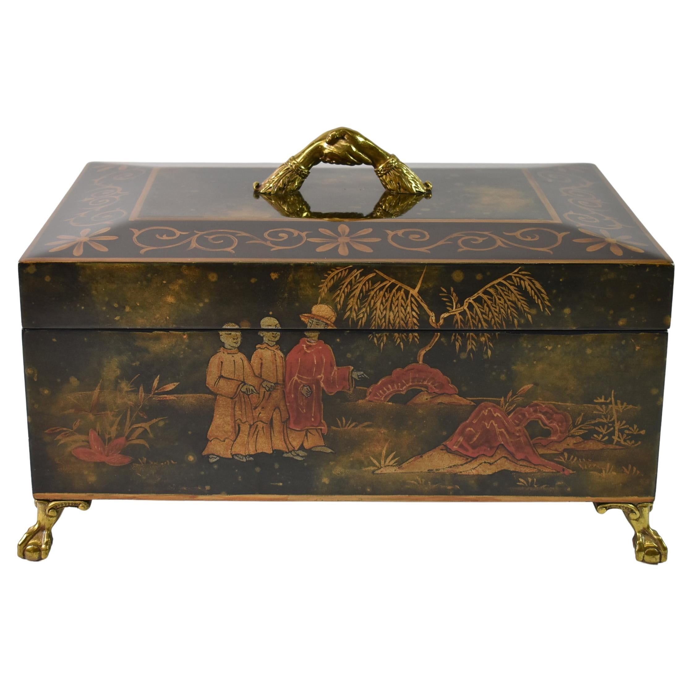 Maitland Smith Asian Influence Lacquer Box Ball 
Claw Feet