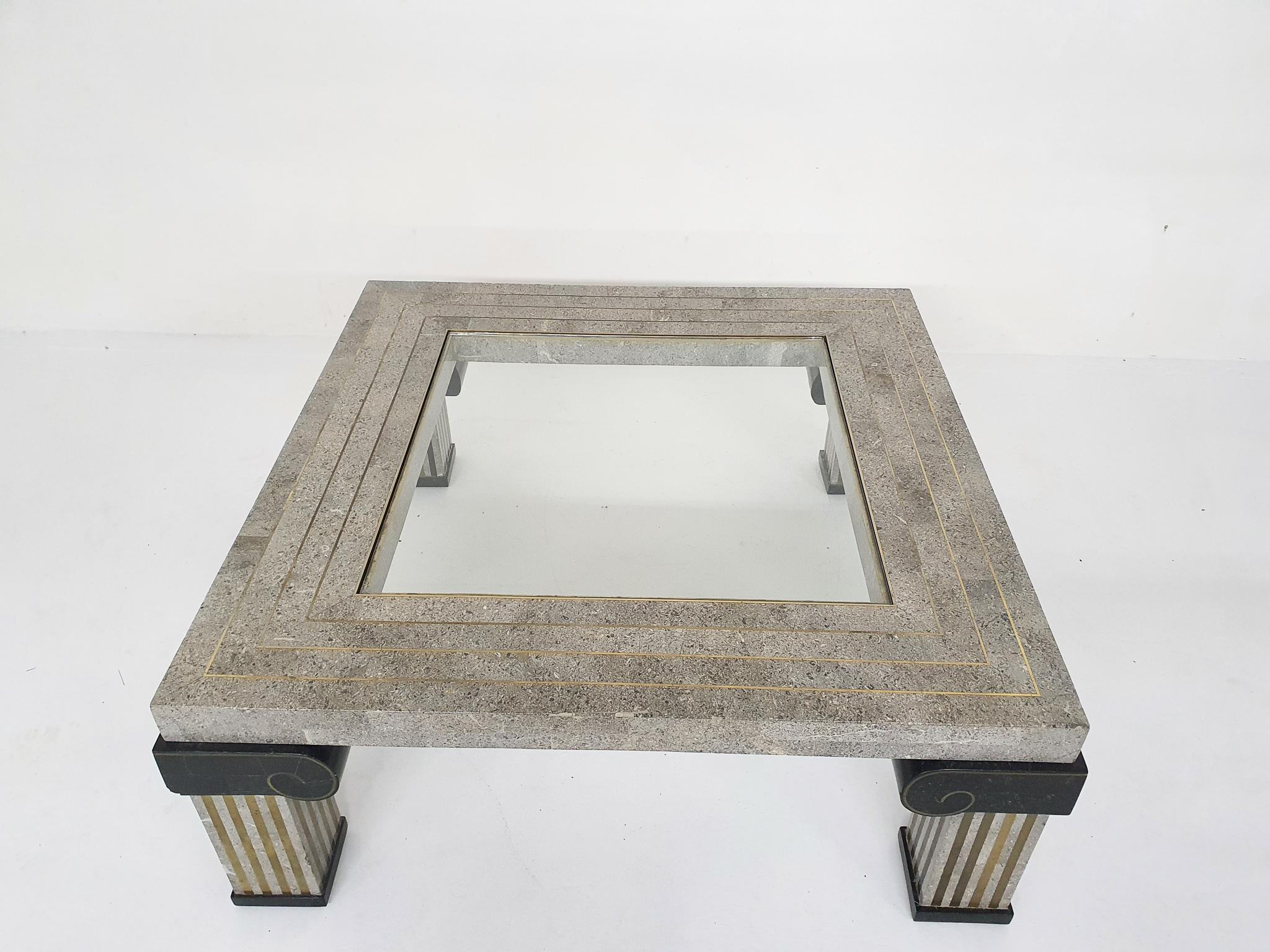 Maitland Smith Attrb. Tesselated Coffee Table, U.S.A, 1980's In Good Condition For Sale In Amsterdam, NL
