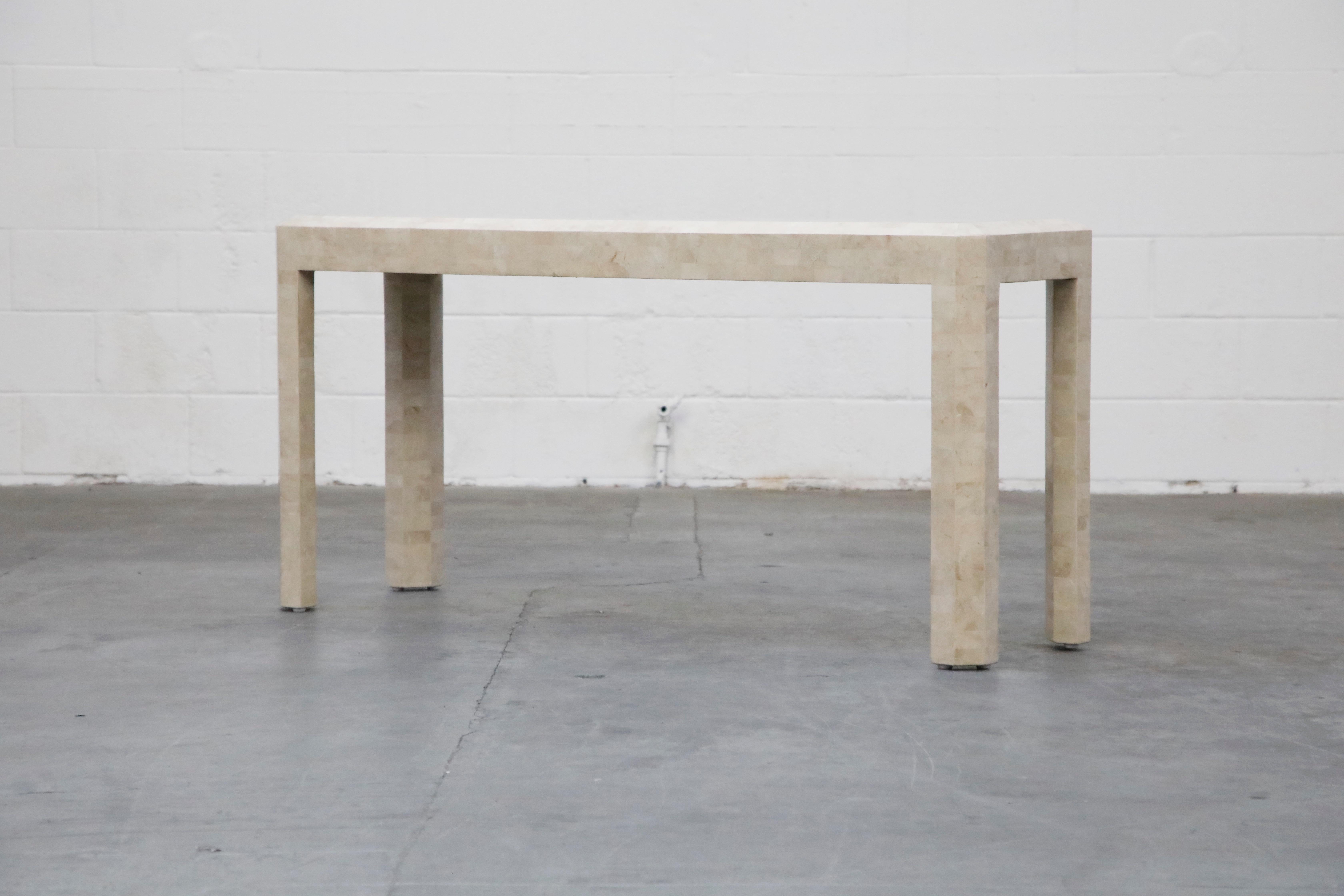 Modern Maitland Smith Attributed Tessellated Stone Console Table, circa 1980