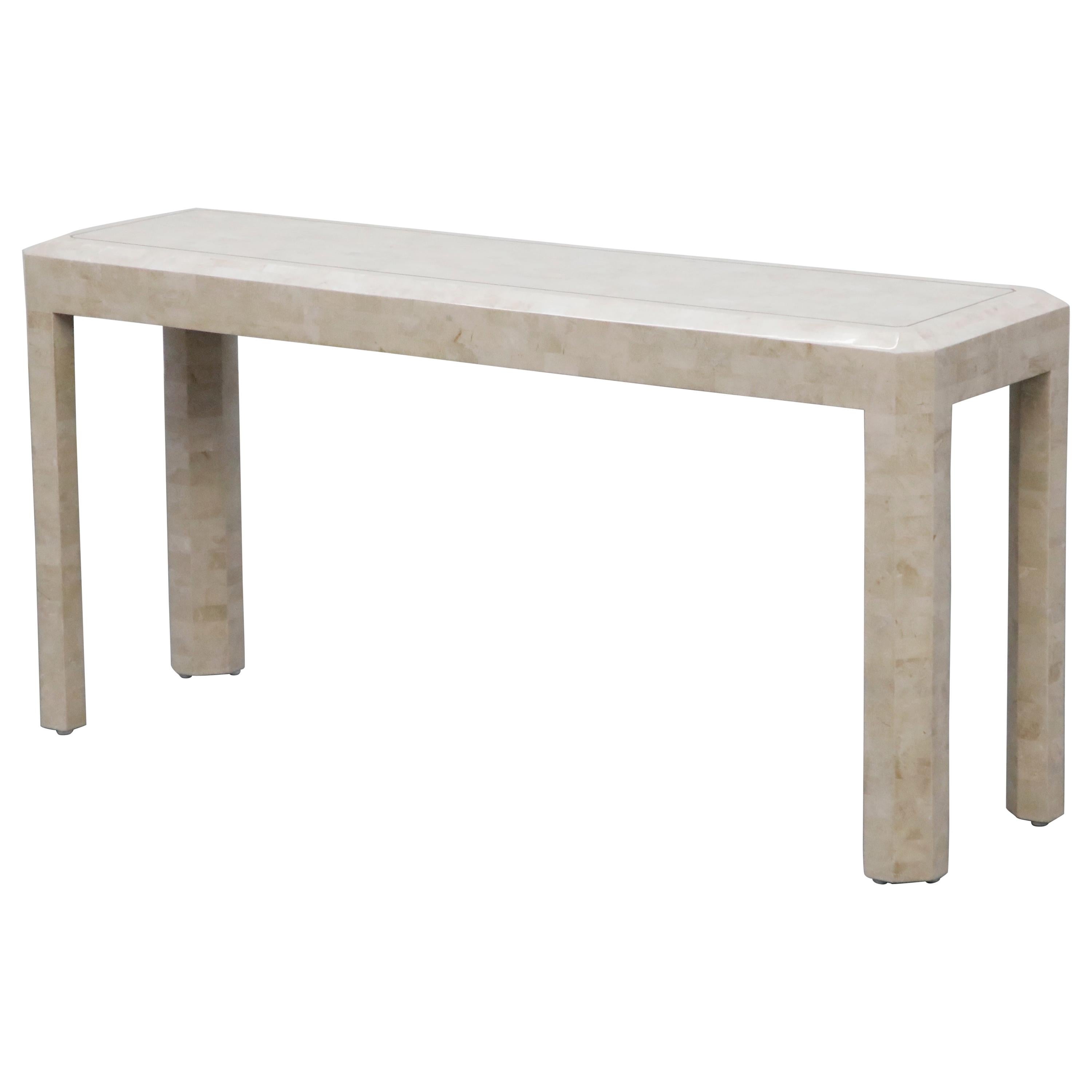 Maitland Smith Attributed Tessellated Stone Console Table, circa 1980