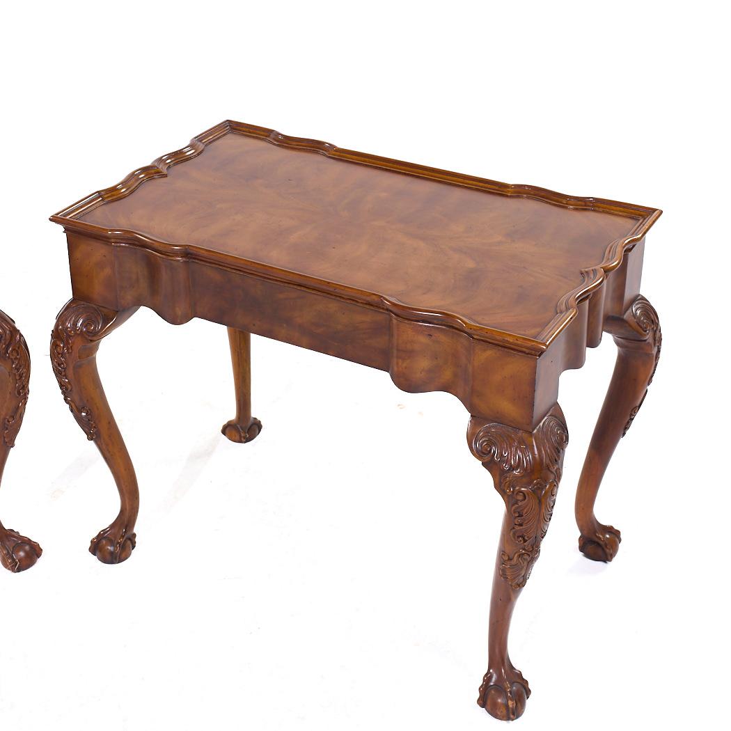 Maitland Smith Chippendale-Mahagoni-Tee-Beistelltisch mit Kugel und Kralle aus Mahagoni, Paar im Angebot 7