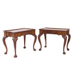 Maitland Smith Ball and Claw Chippendale Mahogany Tea End Table - Pair