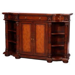 Vintage Maitland Smith Banded & Carved Walnut & Oak Parquetry Sideboard 20th 