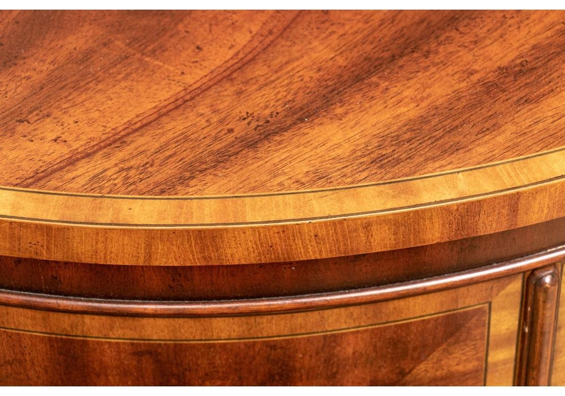 Georgian Maitland-Smith Banded Demilune Cabinet