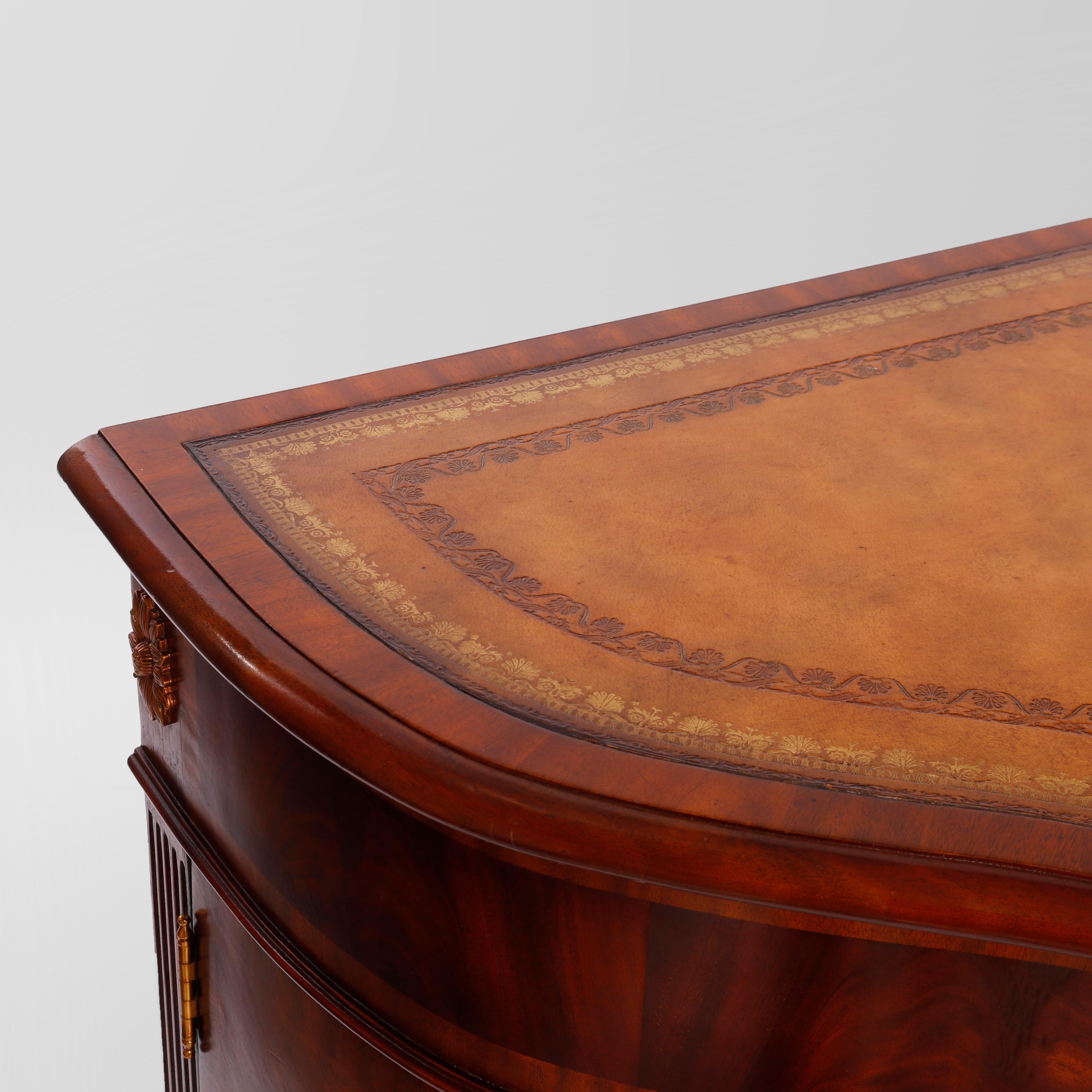 Maitland Smith Banded & Inlaid Sideboard with Tooled Leather Top 20th C 5