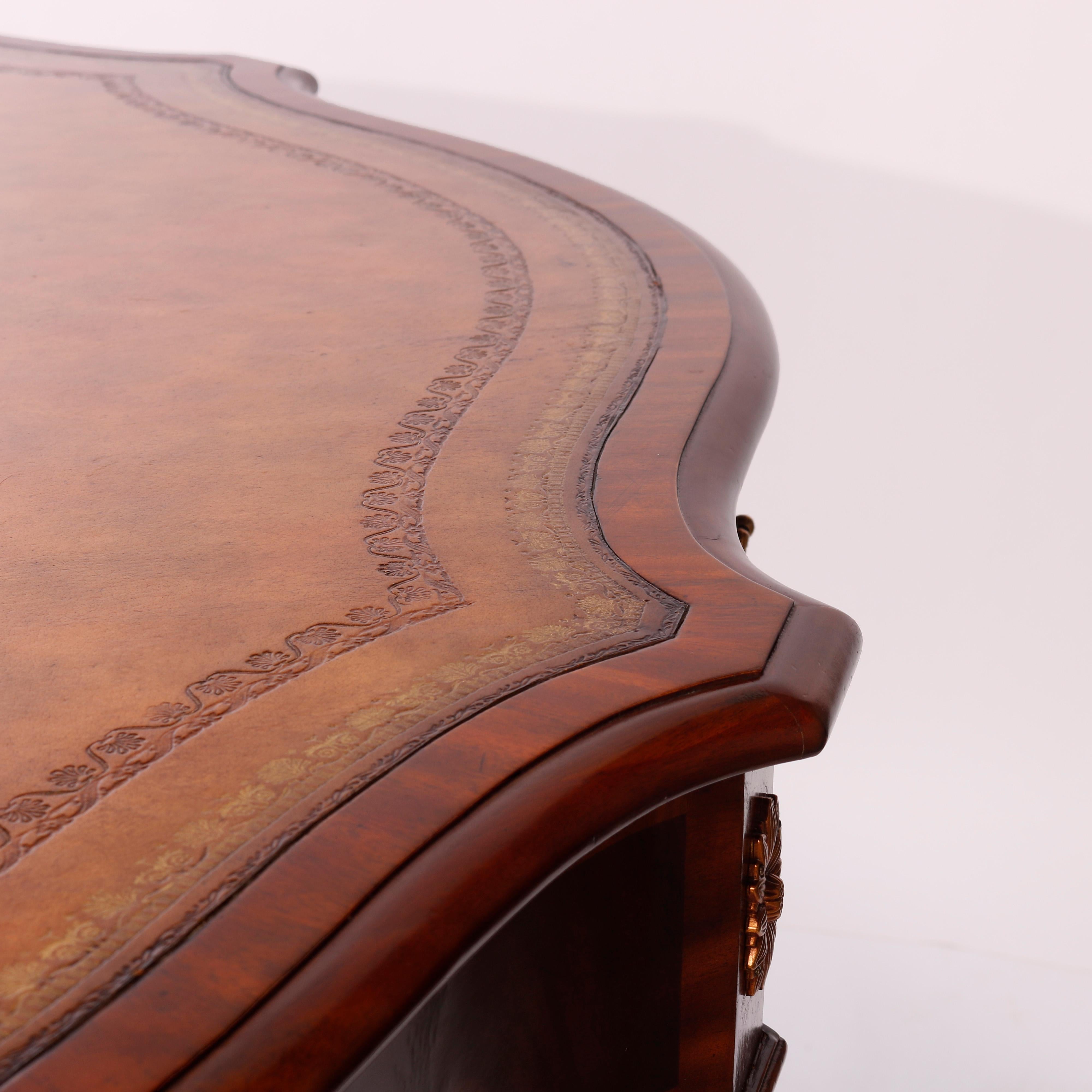 Maitland Smith Banded & Inlaid Sideboard with Tooled Leather Top 20th C 5