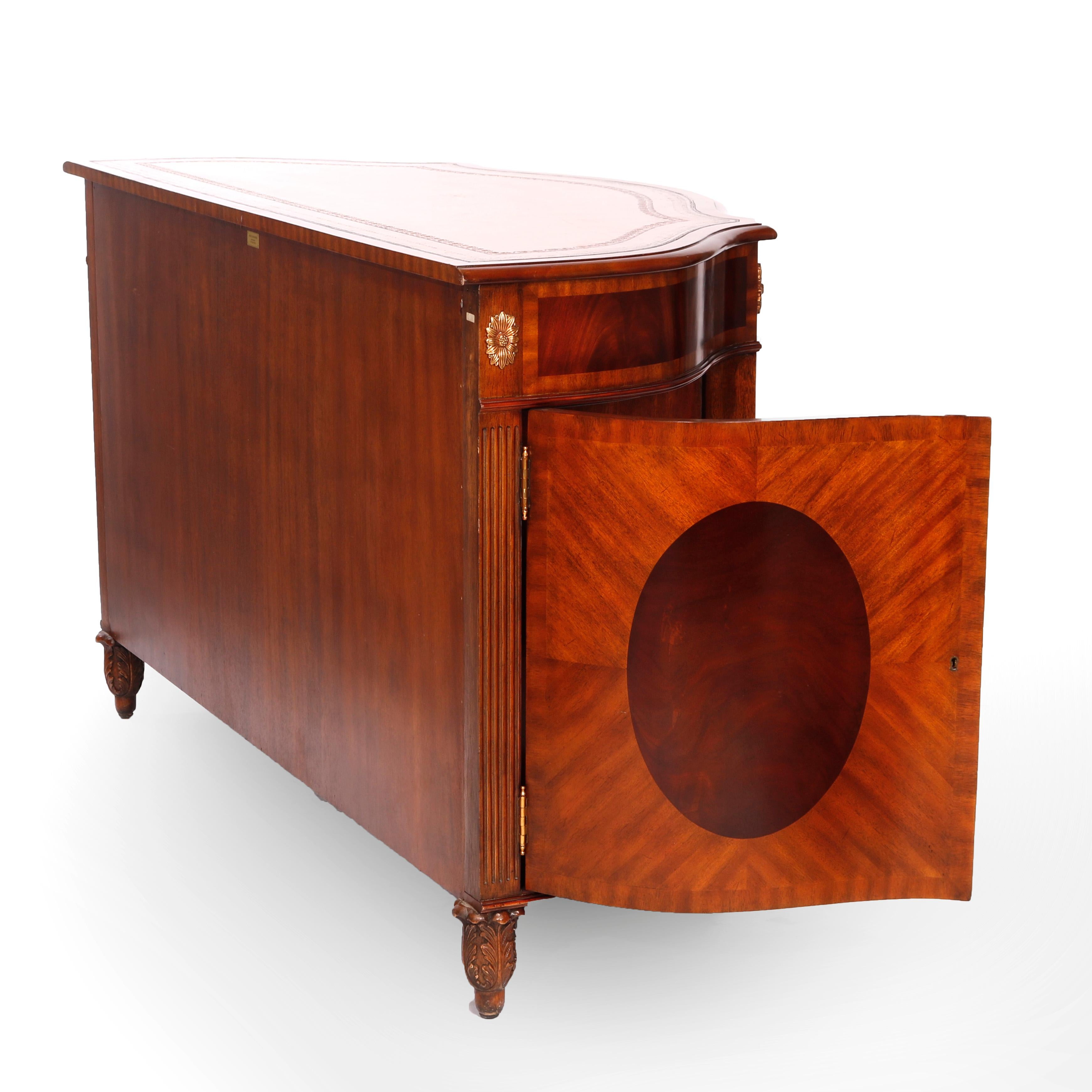 Maitland Smith Banded & Inlaid Sideboard with Tooled Leather Top 20th C 6
