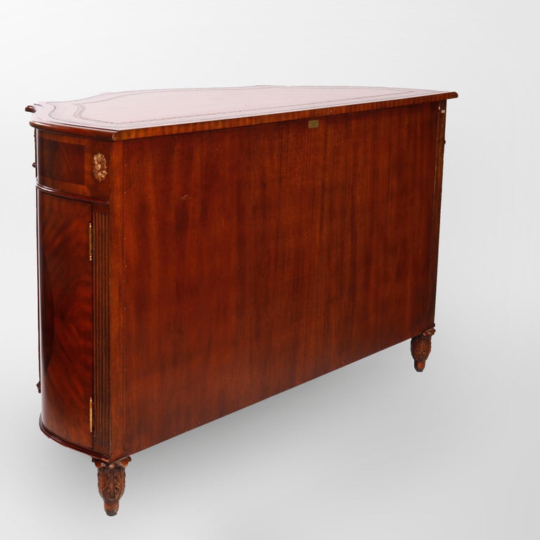 Maitland Smith Banded & Inlaid Sideboard with Tooled Leather Top 20th C For Sale 11