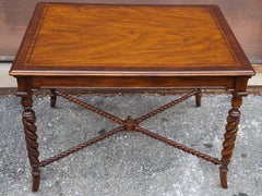 Maitland-Smith Banded Mahogany Barley Twist Legs Side Table