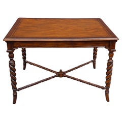 Maitland-Smith Banded Mahogany Barley Twist Legs Side Table