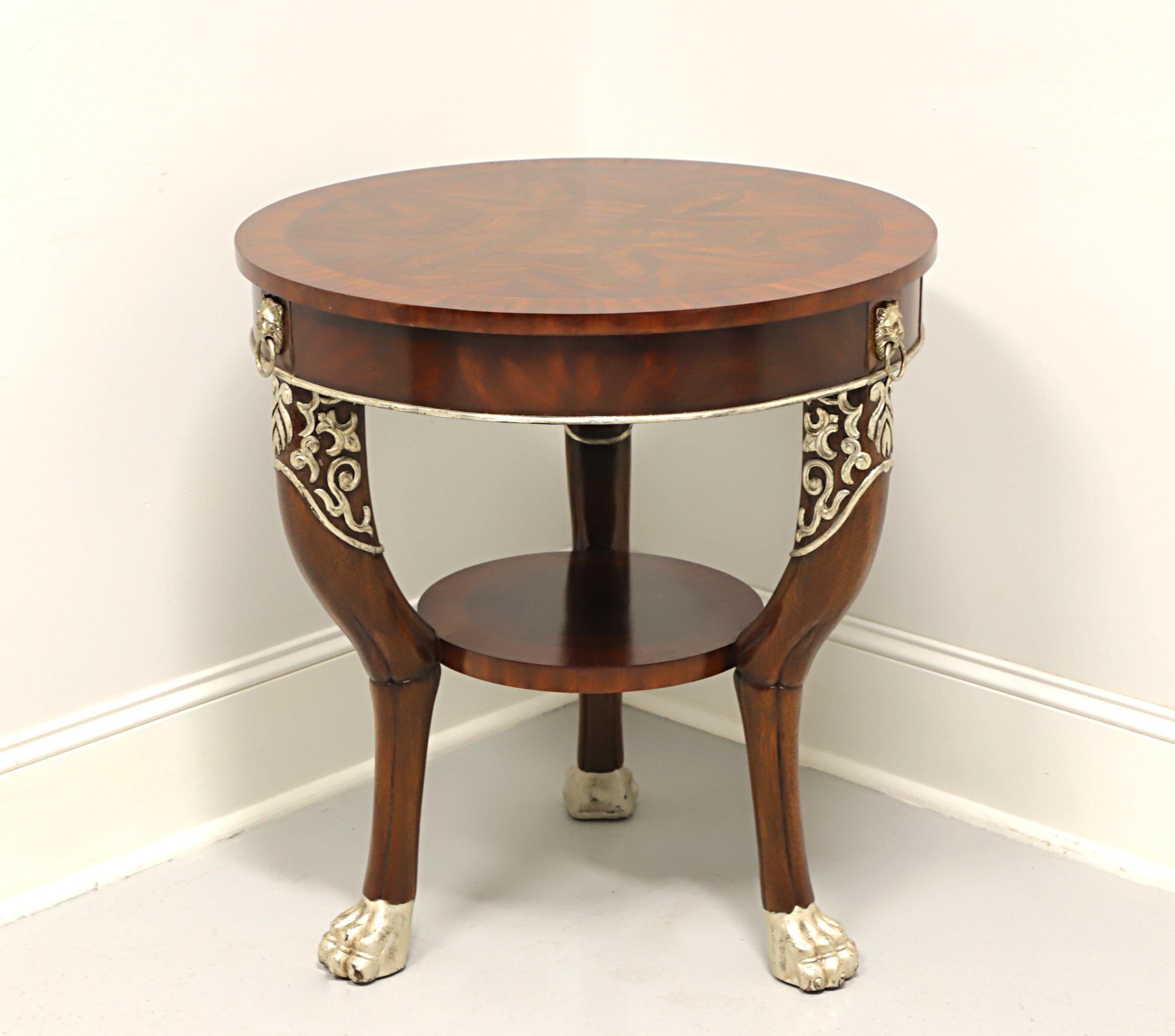 MAITLAND SMITH Banded Mahogany Regency Style Round Accent Table In Good Condition In Charlotte, NC