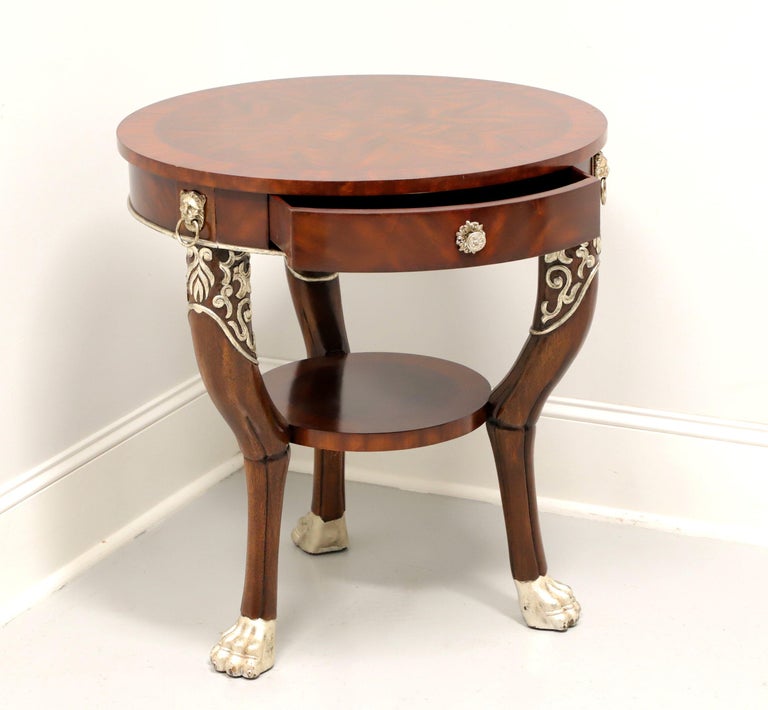 MAITLAND SMITH Banded Mahogany Regency Style Round Accent Table at 1stDibs