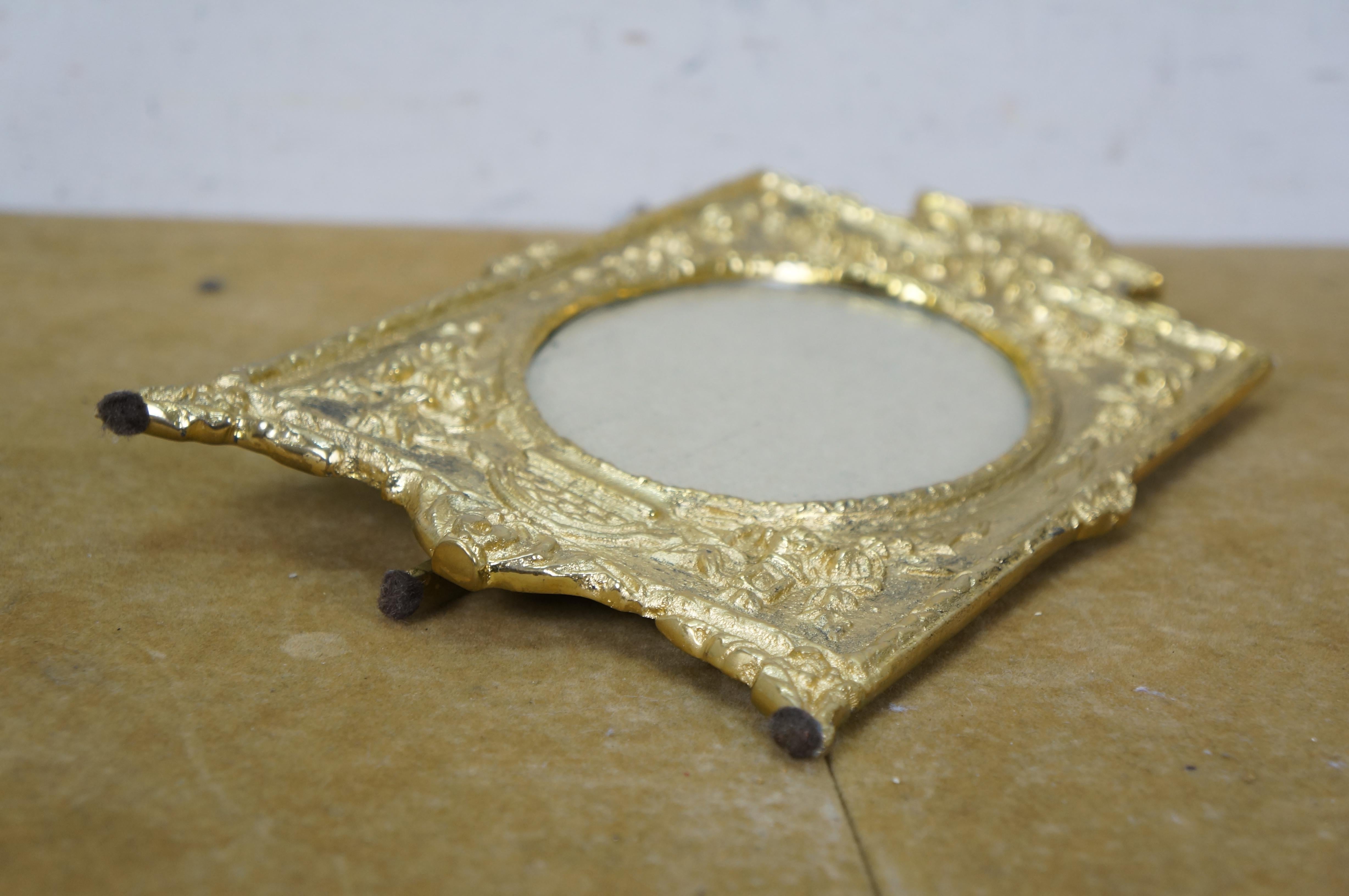 Maitland-Smith Baroque Handmade Antiqued Brass Desktop Photo Picture Frame 10