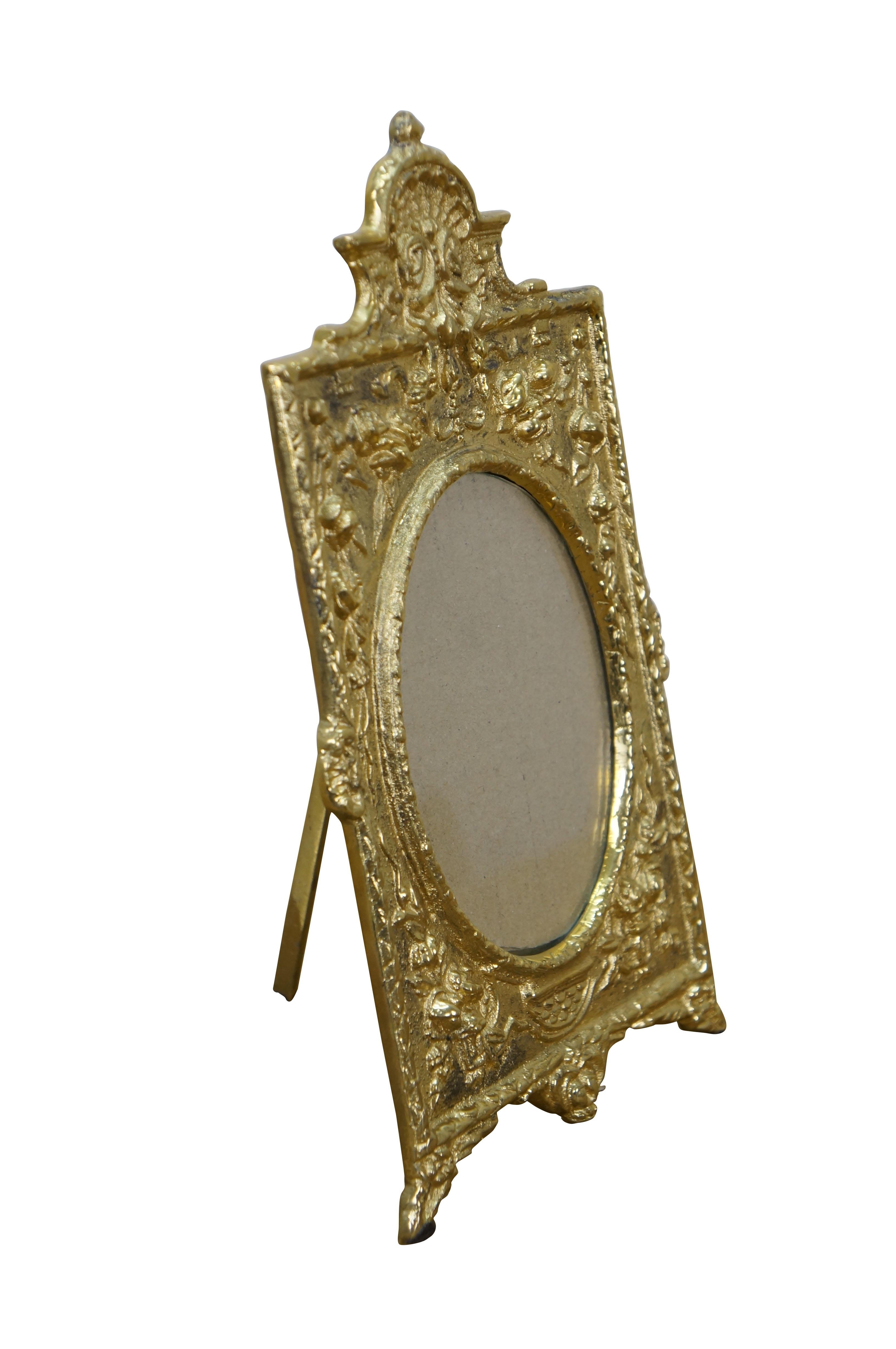 Maitland-Smith Baroque Handmade Antiqued Brass Desktop Photo Picture Frame 10