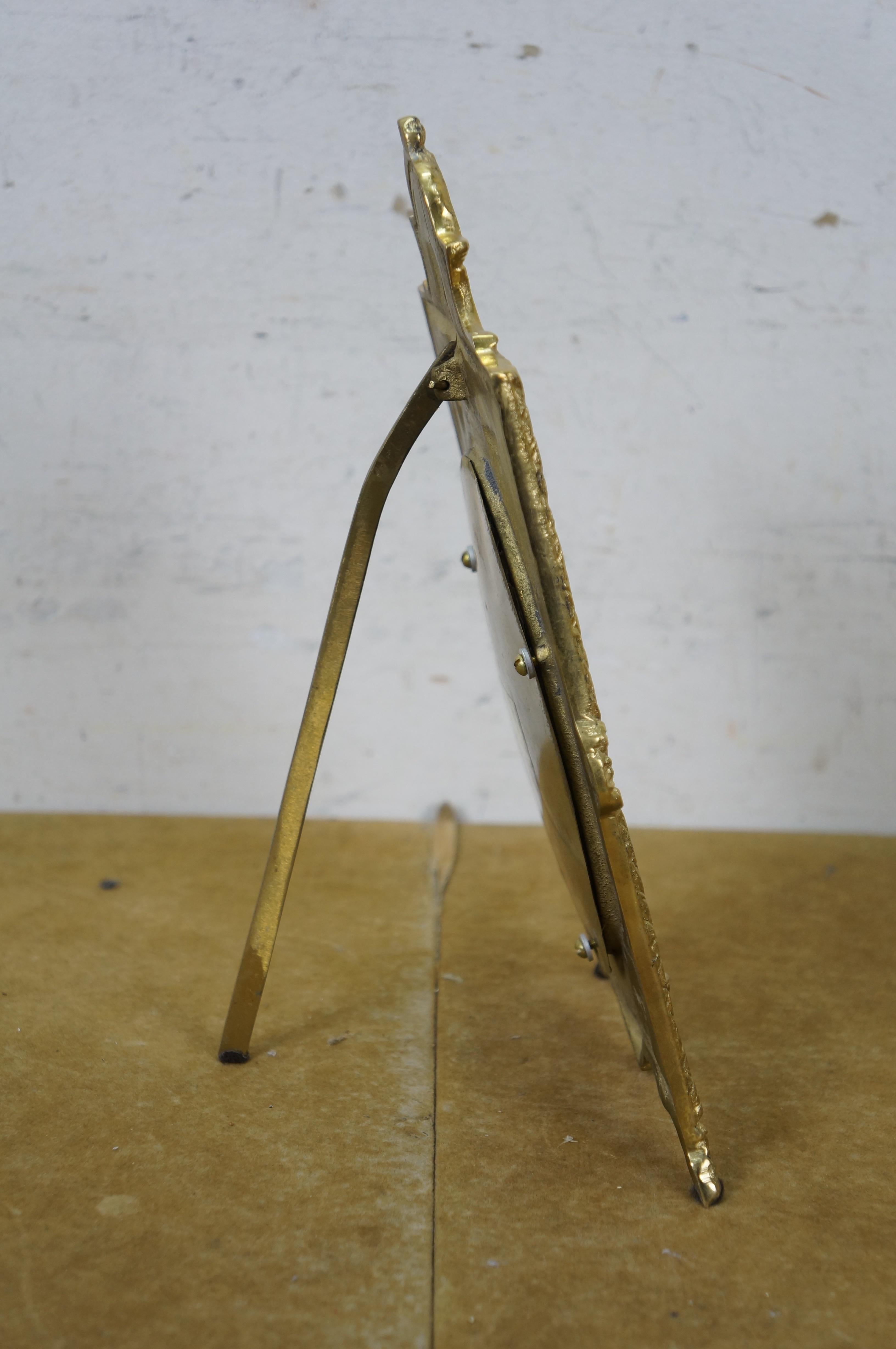 20th Century Maitland-Smith Baroque Handmade Antiqued Brass Desktop Photo Picture Frame 10