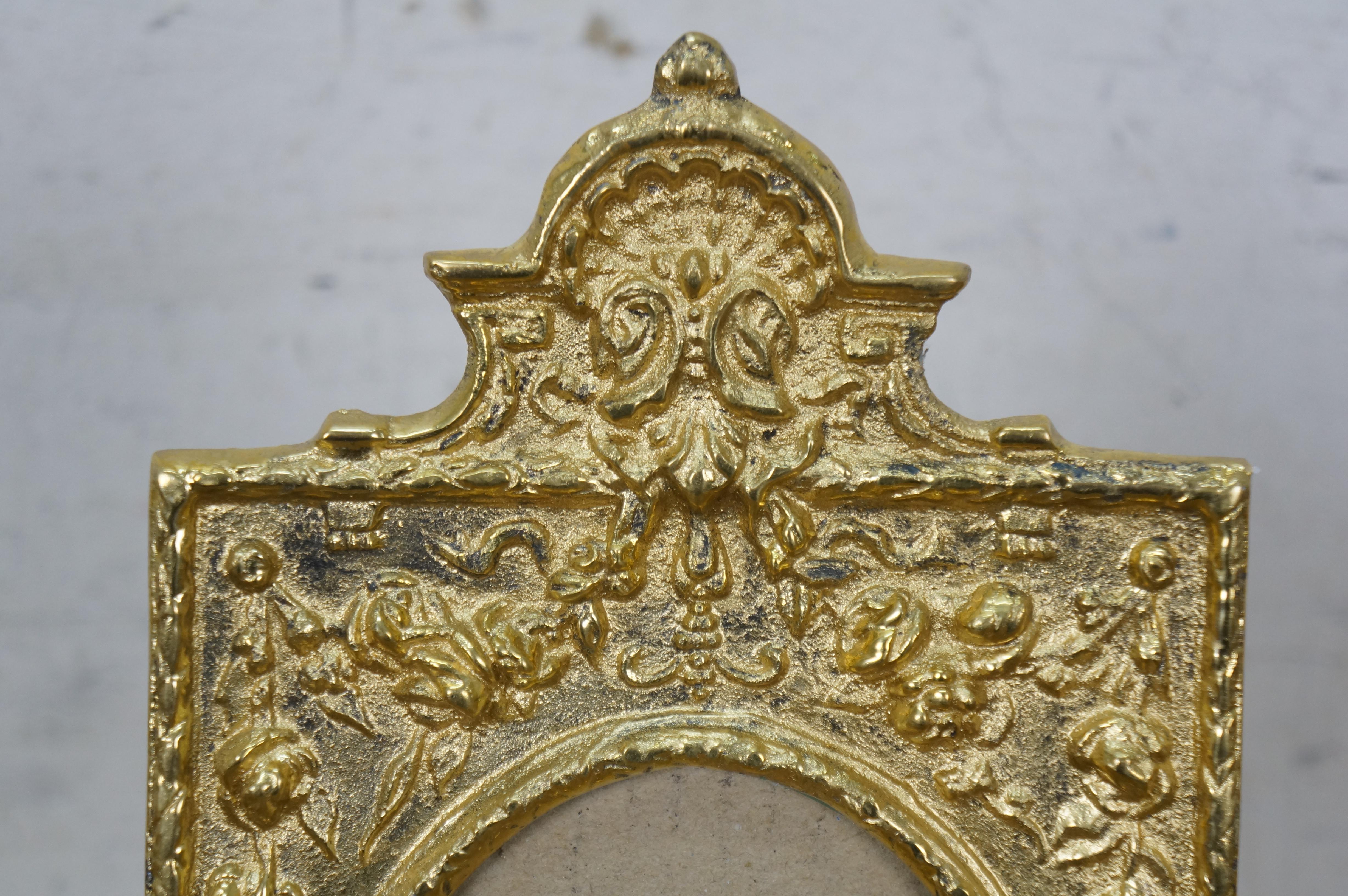 Maitland-Smith Baroque Handmade Antiqued Brass Desktop Photo Picture Frame 10
