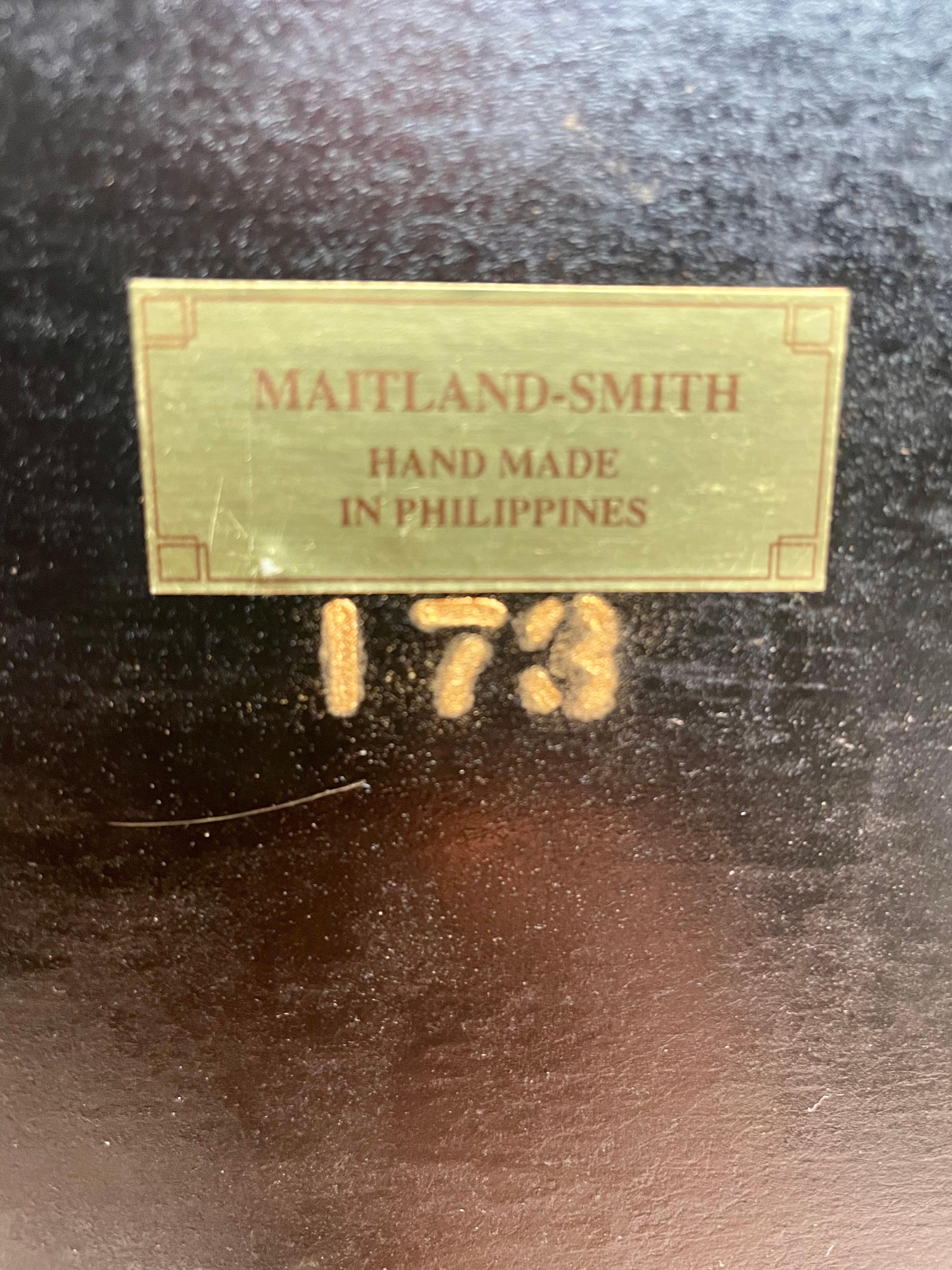 Maitland Smith Black Leather Footed Box 8