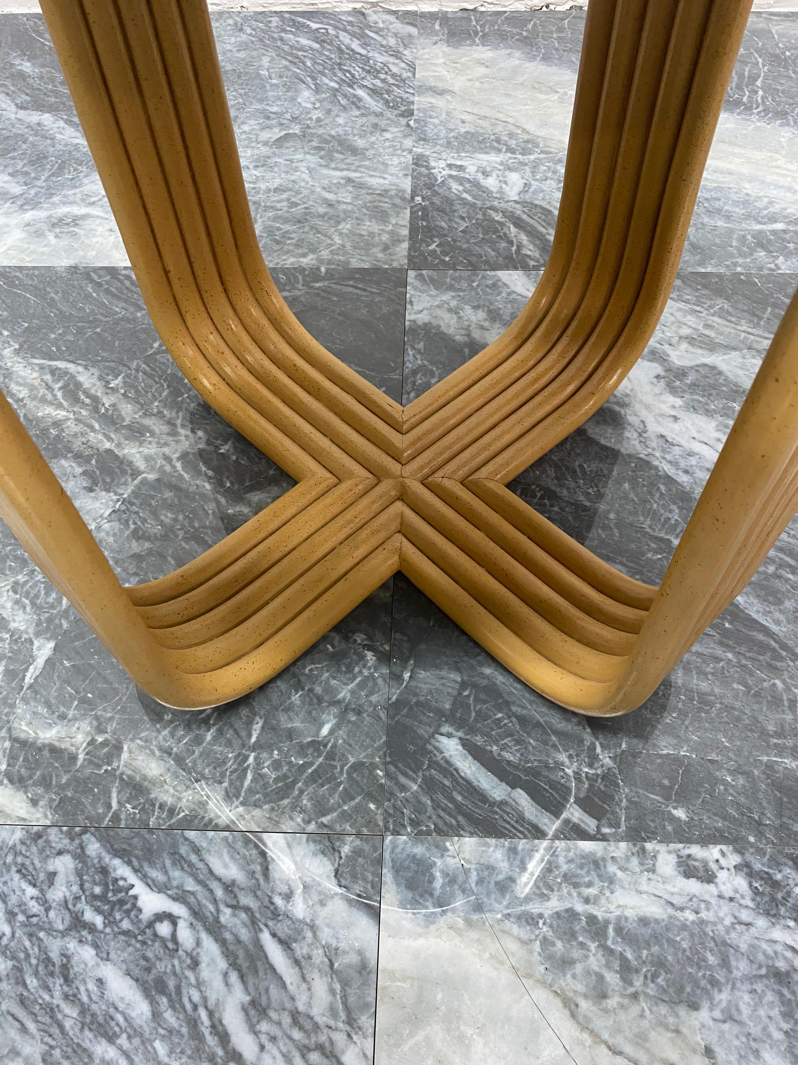 Maitland Smith Black Tessellated Stone and Bent Faux Bamboo Side Table, 1980s 5