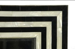 Maitland Smith Black White Tessellated Wall Mirror