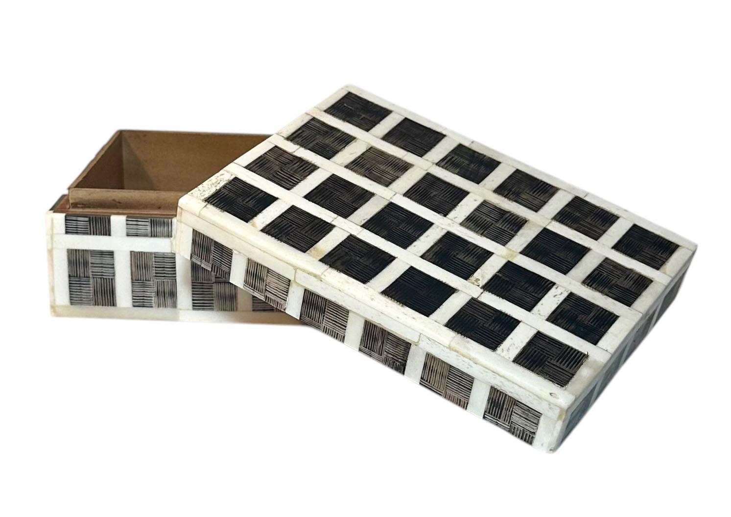 Late 20th Century Maitland Smith Bone And Satinwood Box 1970s For Sale