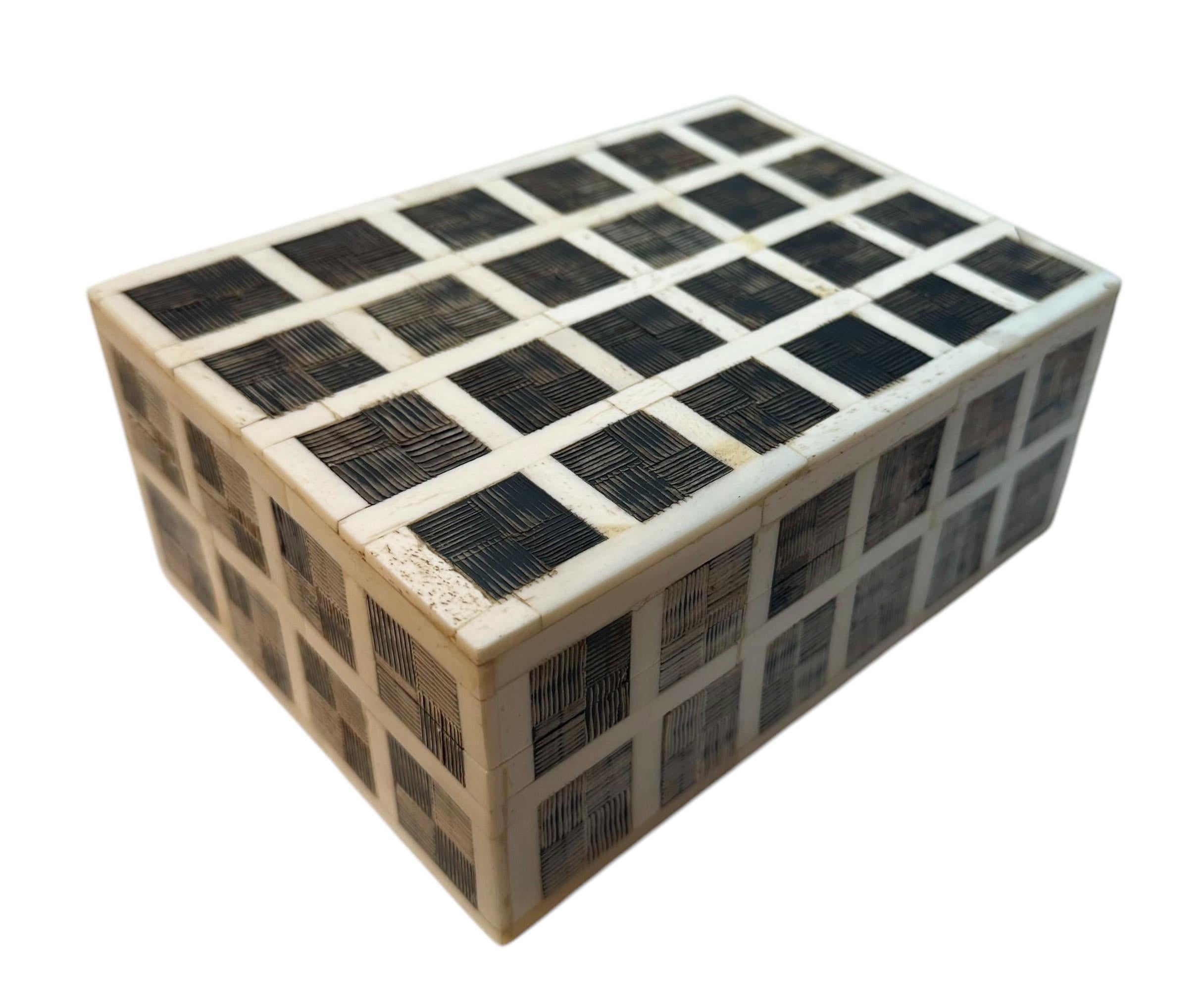 Maitland Smith Bone And Satinwood Box 1970s For Sale 1