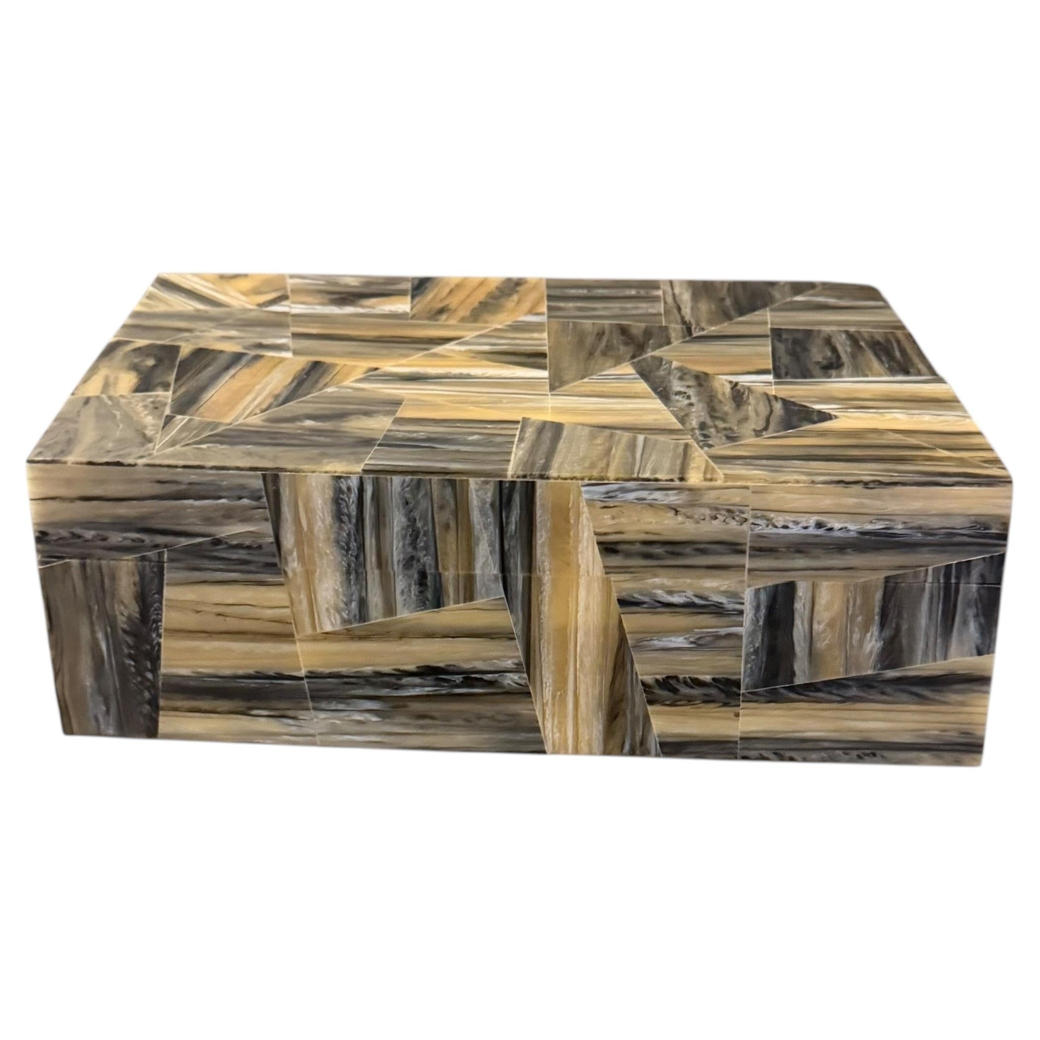 Maitland Smith Bone Mosaic Decorative Box