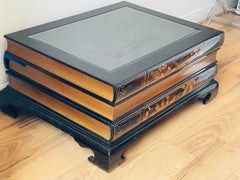 Spec Maitland Smith Books Coffee Table with Glass and Drawers