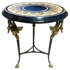 Maitland Smith Brass & Marble Swan Form Side Table