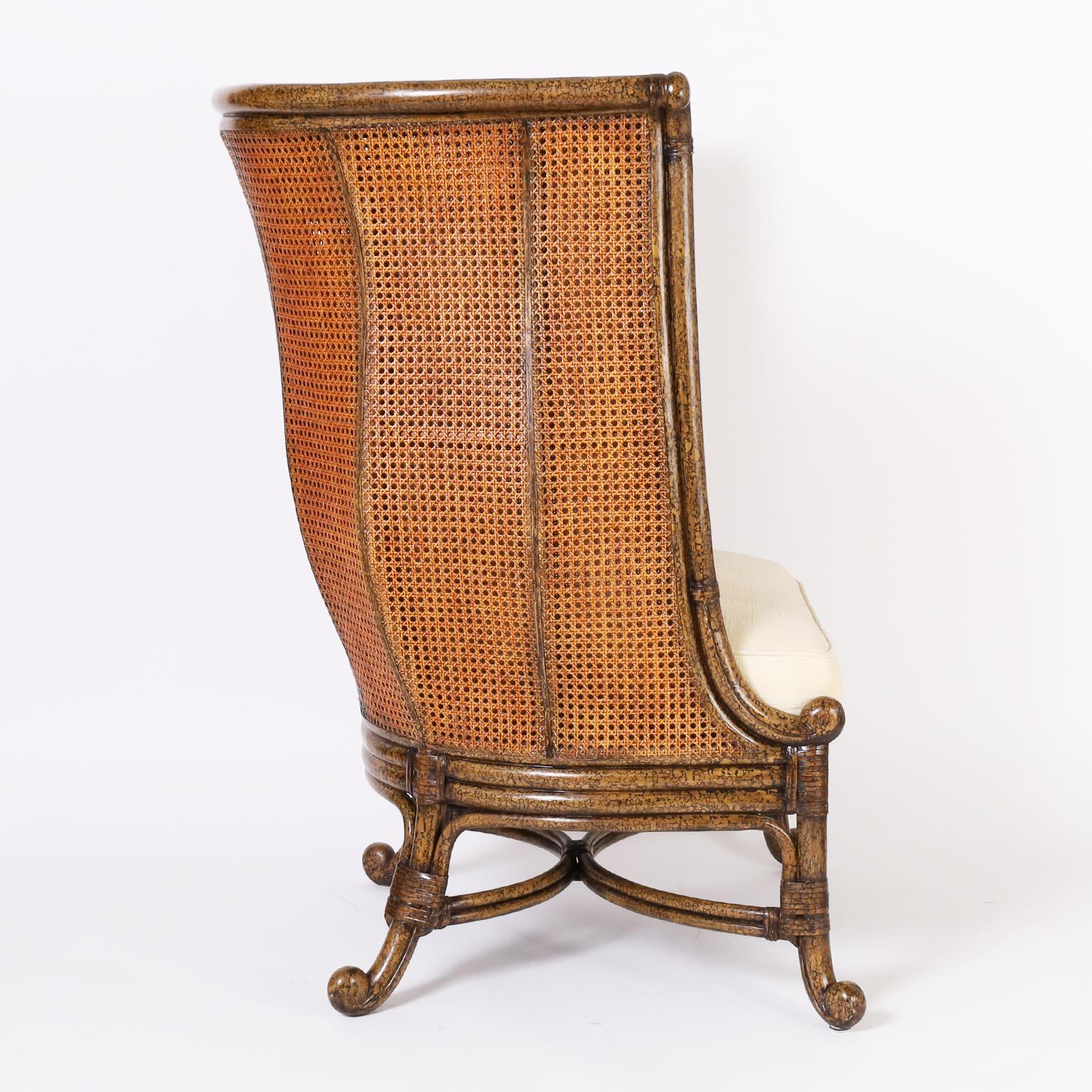 Philippine Maitland-Smith British Colonial Style Wingback Chair