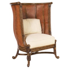 Maitland Smith Chaise à dossier large de style British Colonial