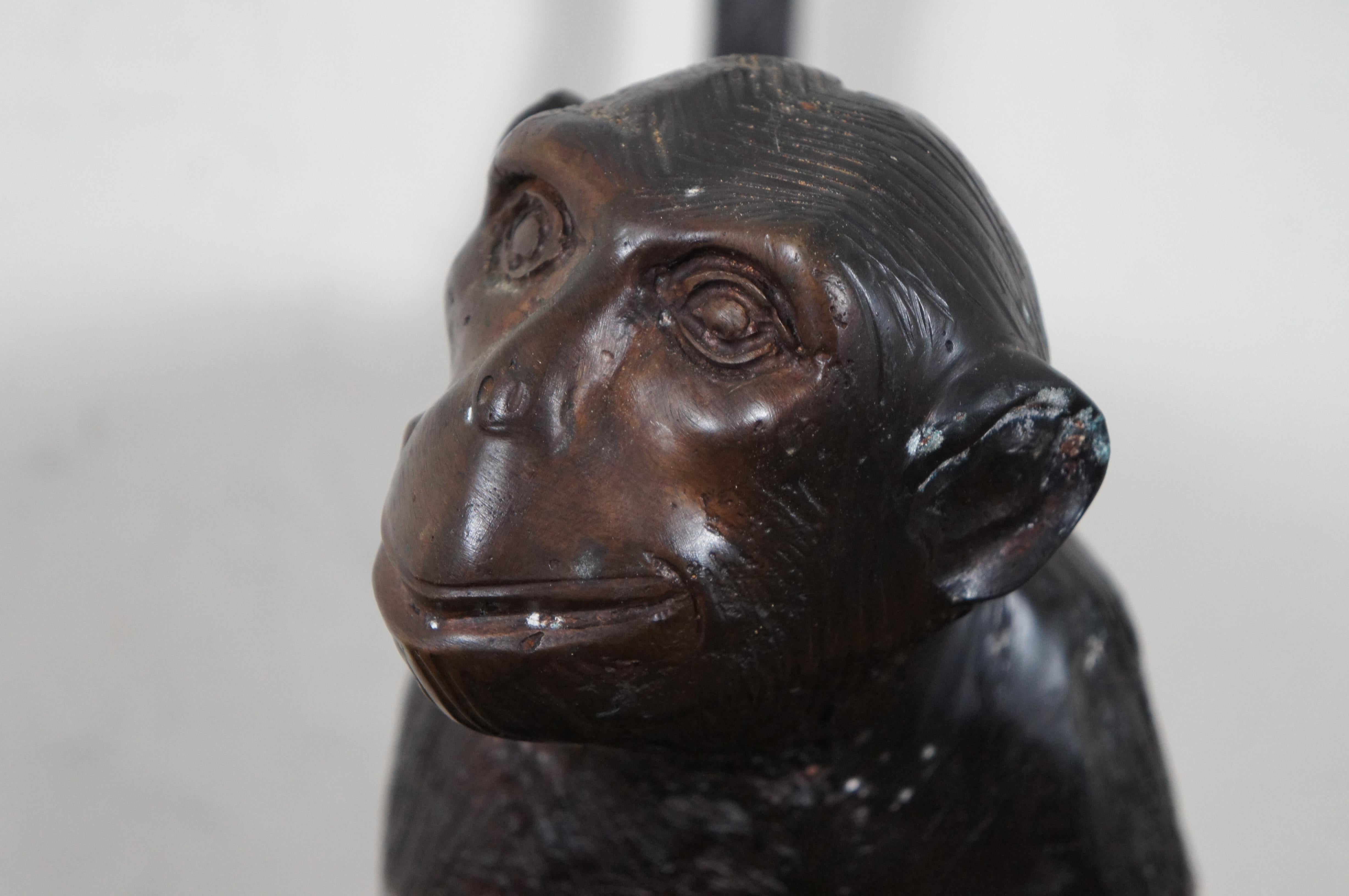 Maitland Smith Bronze Figural Monkey Sculpture Toilet Paper Holder 21