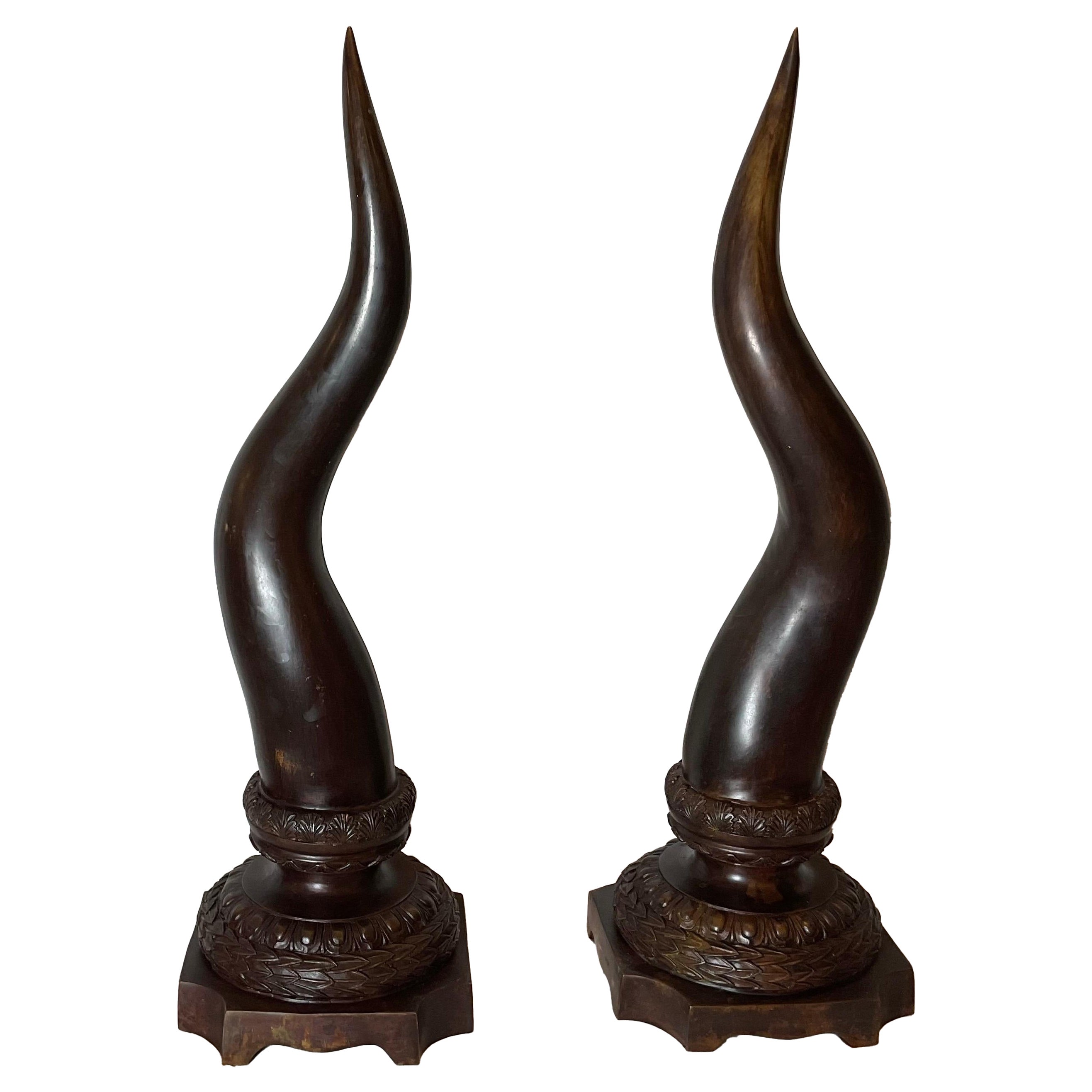 Maitland Smith Bronze Horn Form Sculptures For Sale